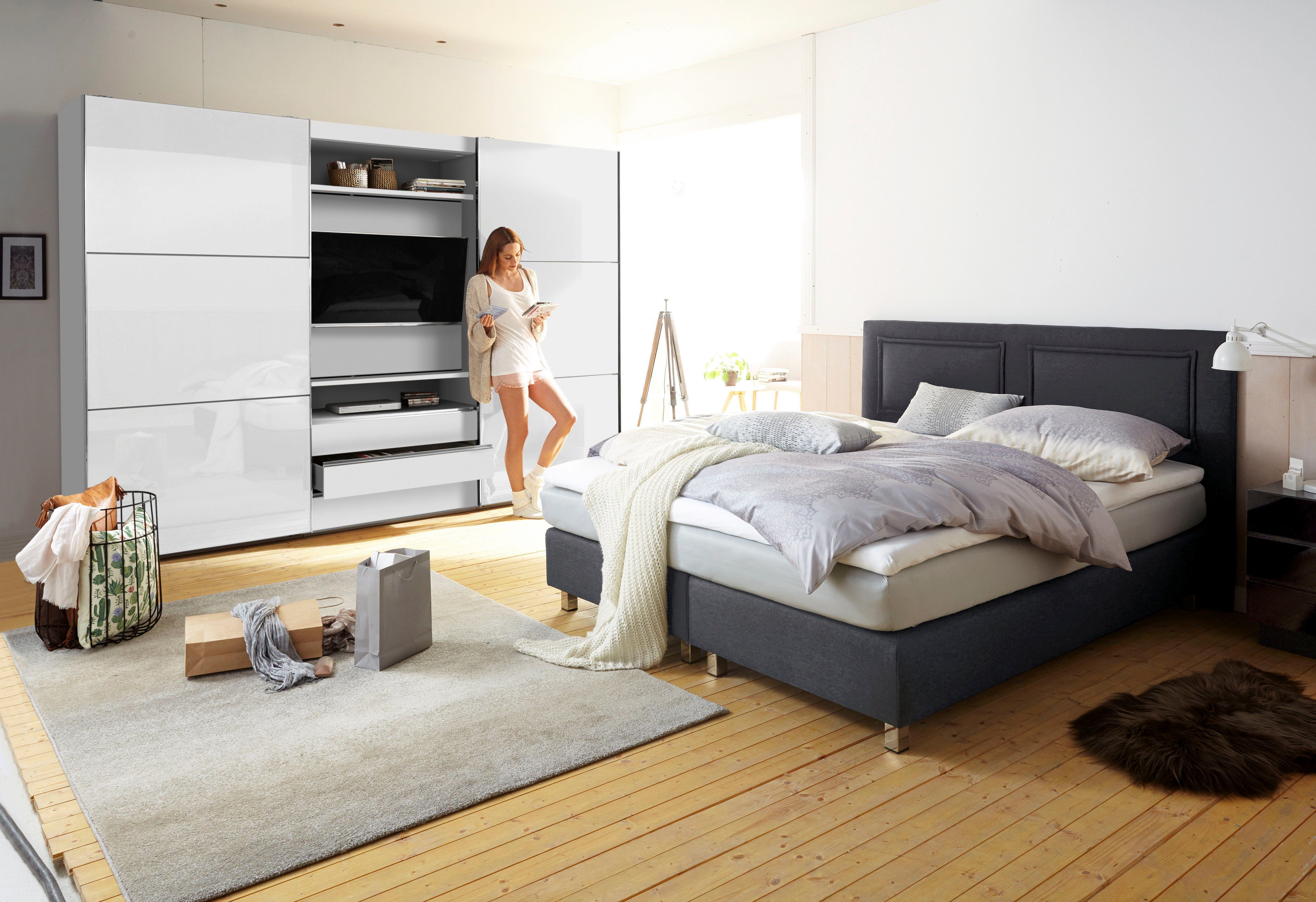Wimex Zweefdeurkast Magic by fresh to go mooie extra: met draaibaar tv-element, fronten van glas