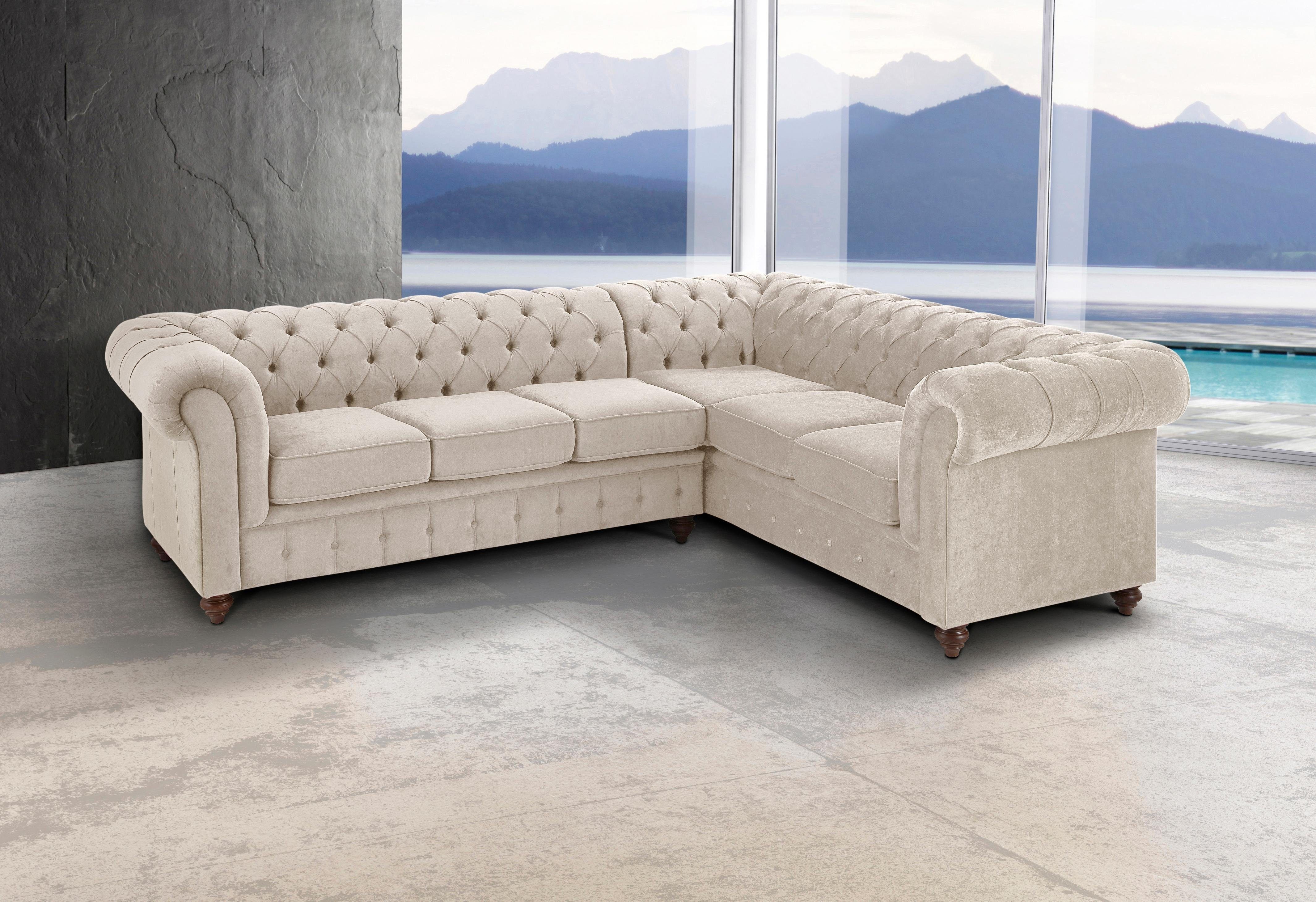 Premium collection by Home affaire Chesterfield-bank CHESTERFIELD met knoopsluiting, ook in leer