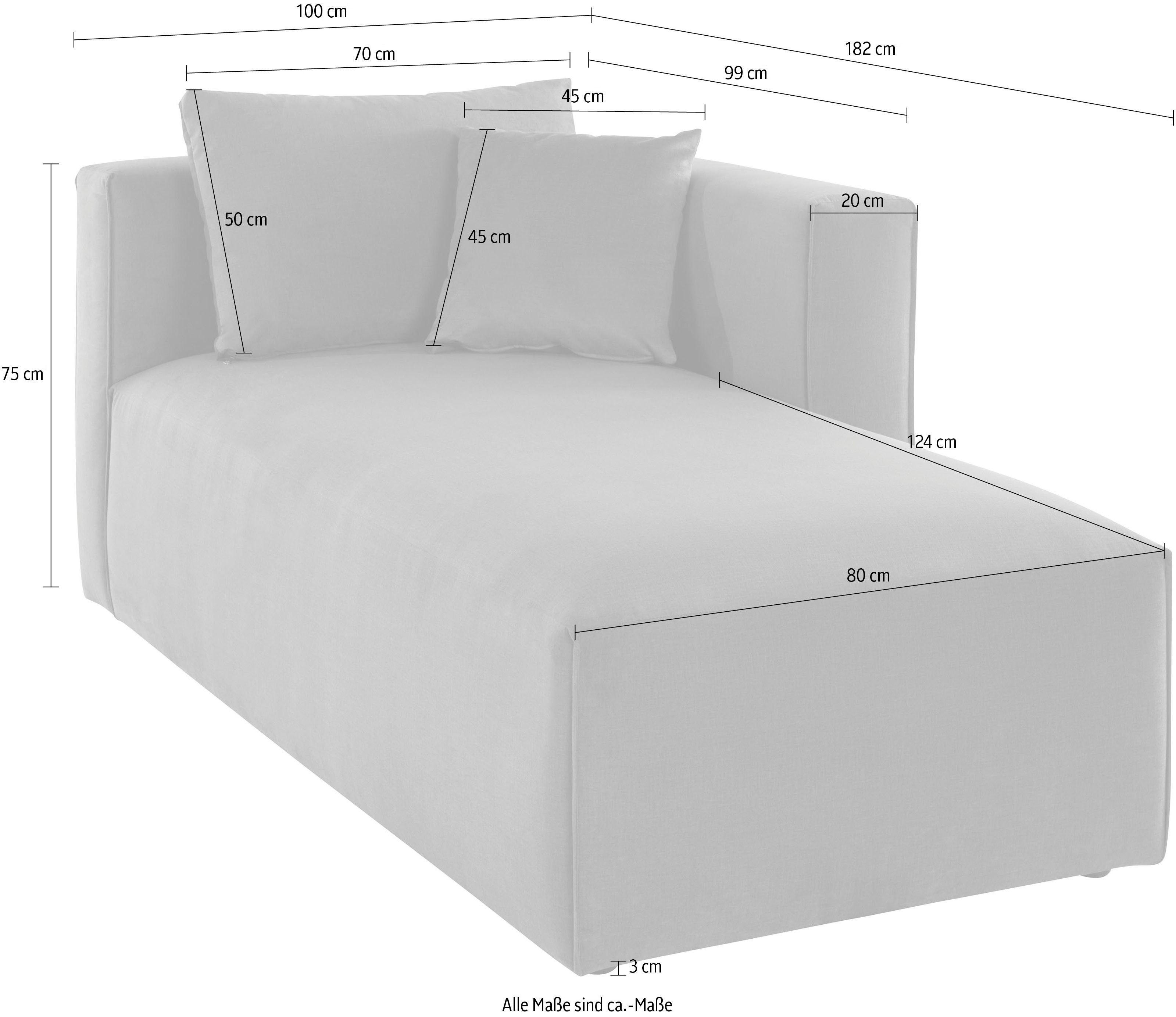 Guido Maria Kretschmer Home&Living Ottomane Comfine Modulaire ottomane om zelf samen te stellen, in 3 bekledingvarianten