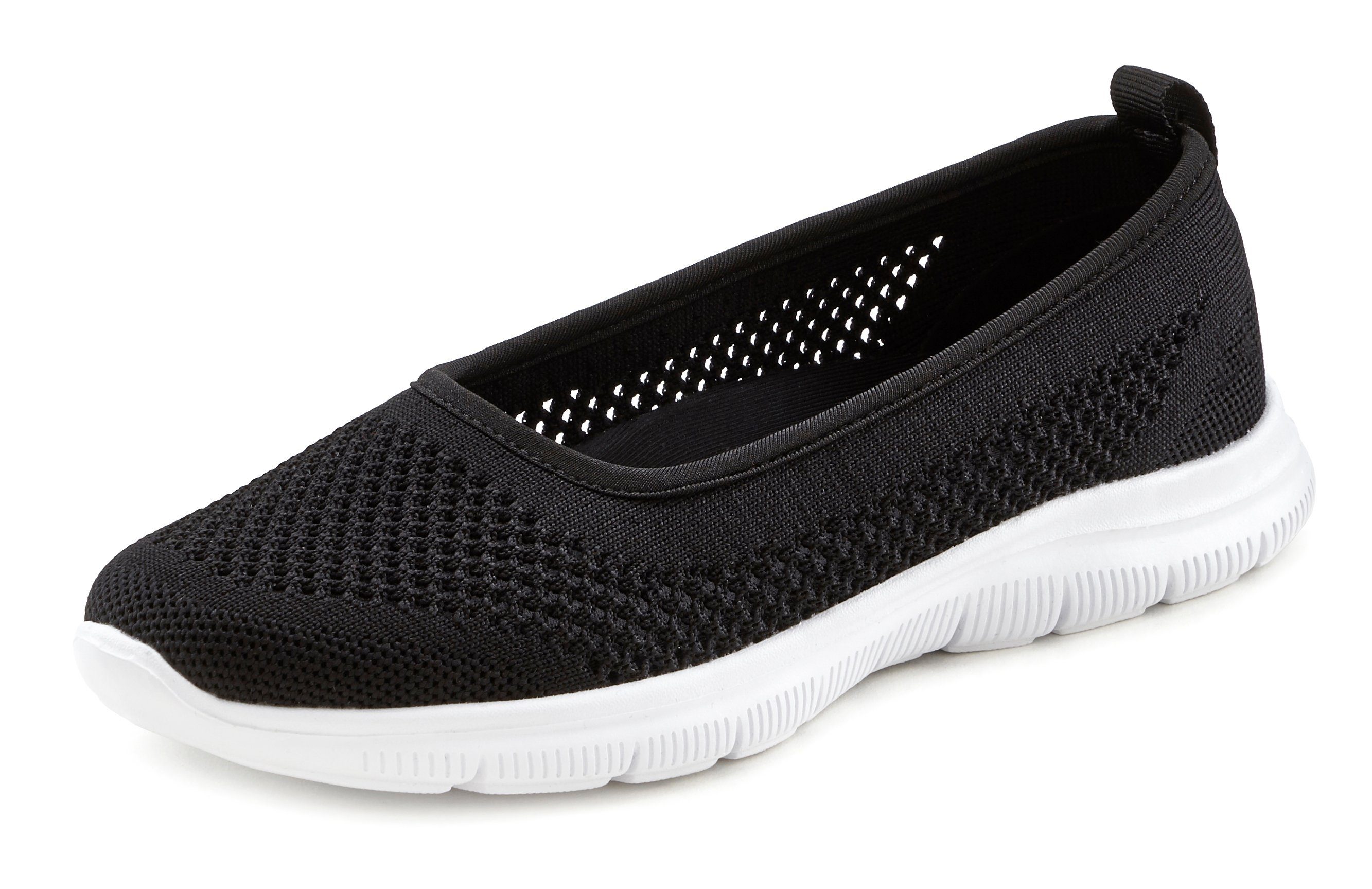 Lascana Sneaker-ballerina’s ultralichte slipper, slip-on sneaker, vrijetijdsschoen vegan