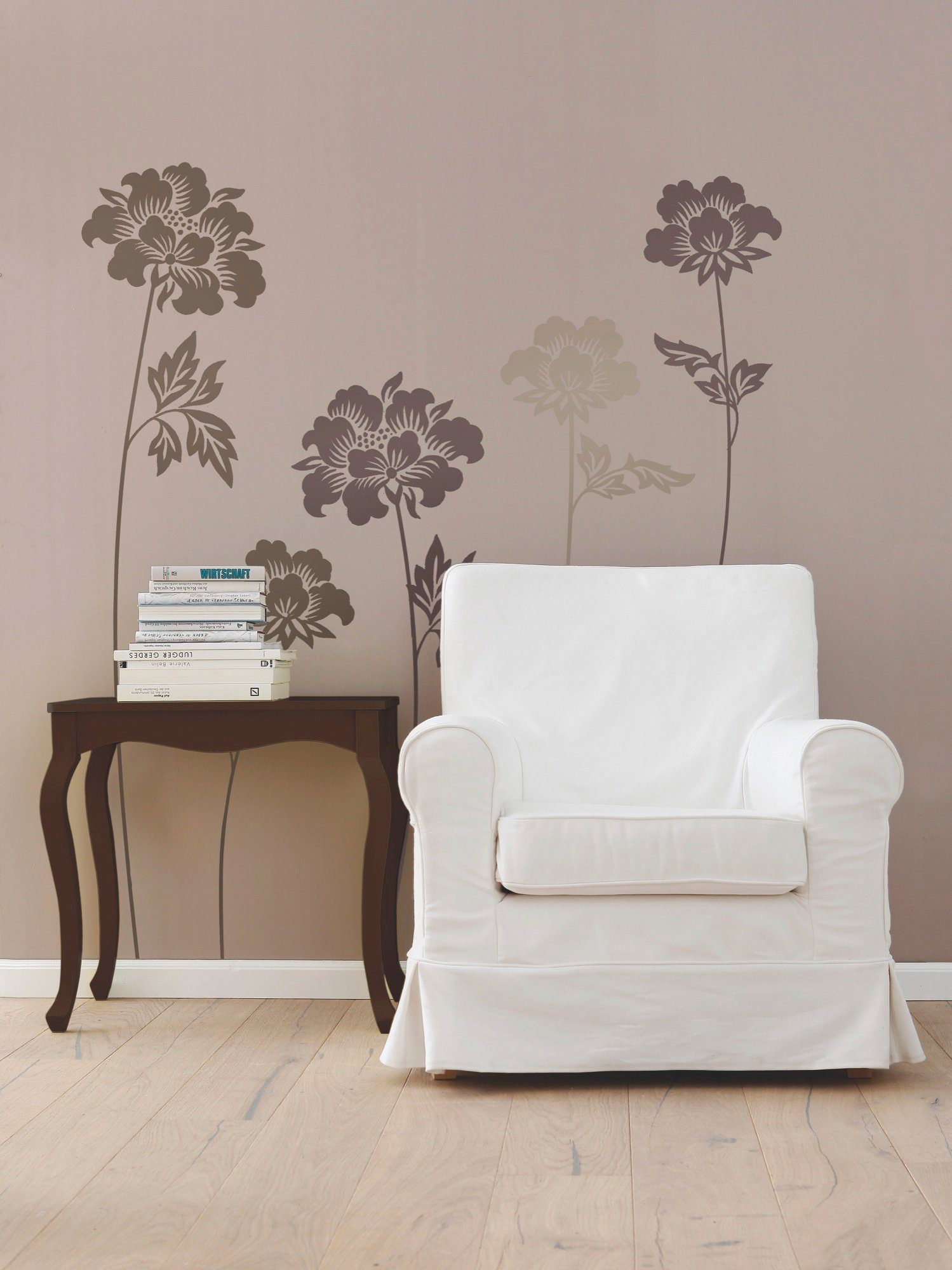 Komar Wandfolie Grace - afm. 100 x 70 cm zelfklevend, wandstickers (set, 6-delig)