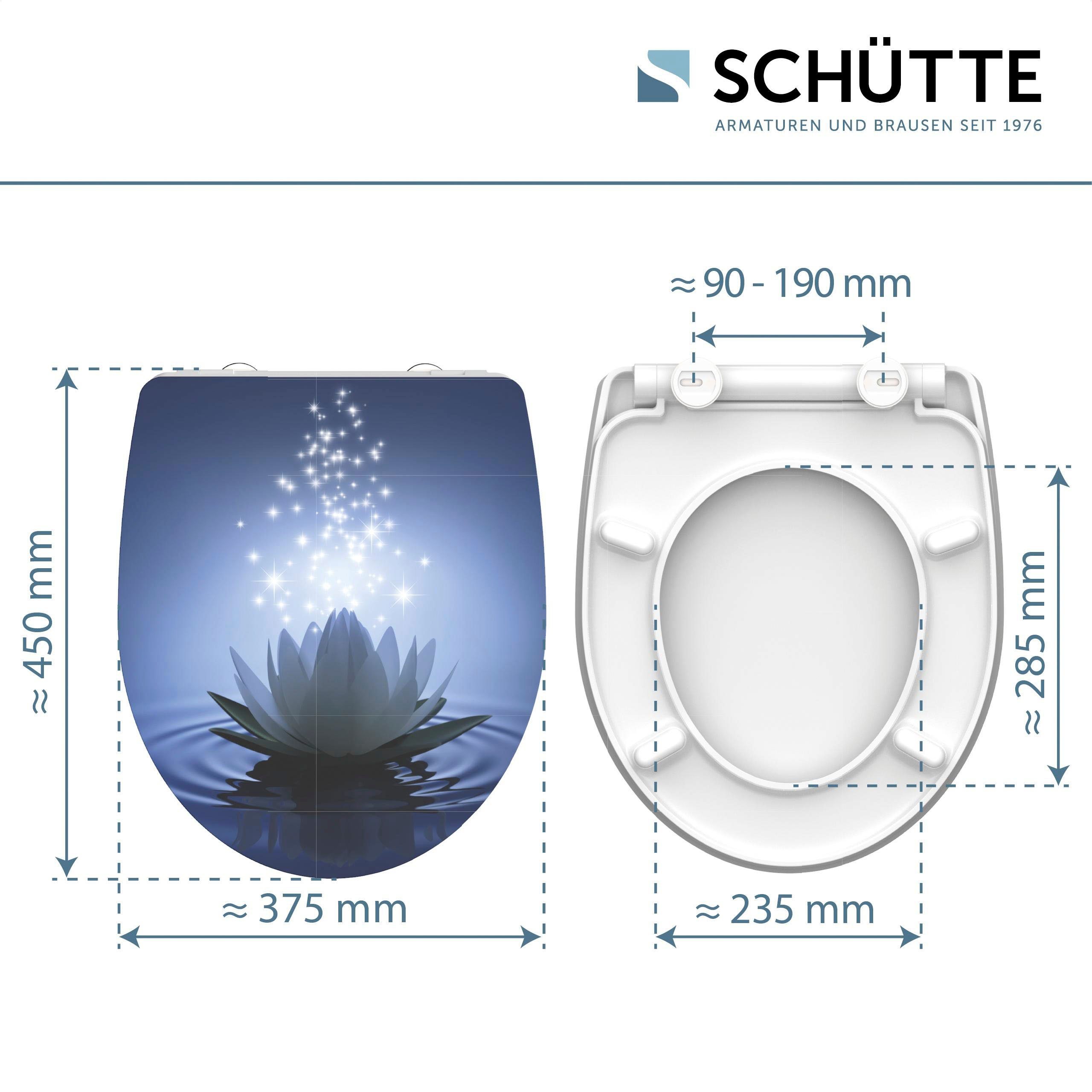 Schütte Toiletzitting Water Lily Duroplast, met softclosemechanisme en snelsluiting, High gloss