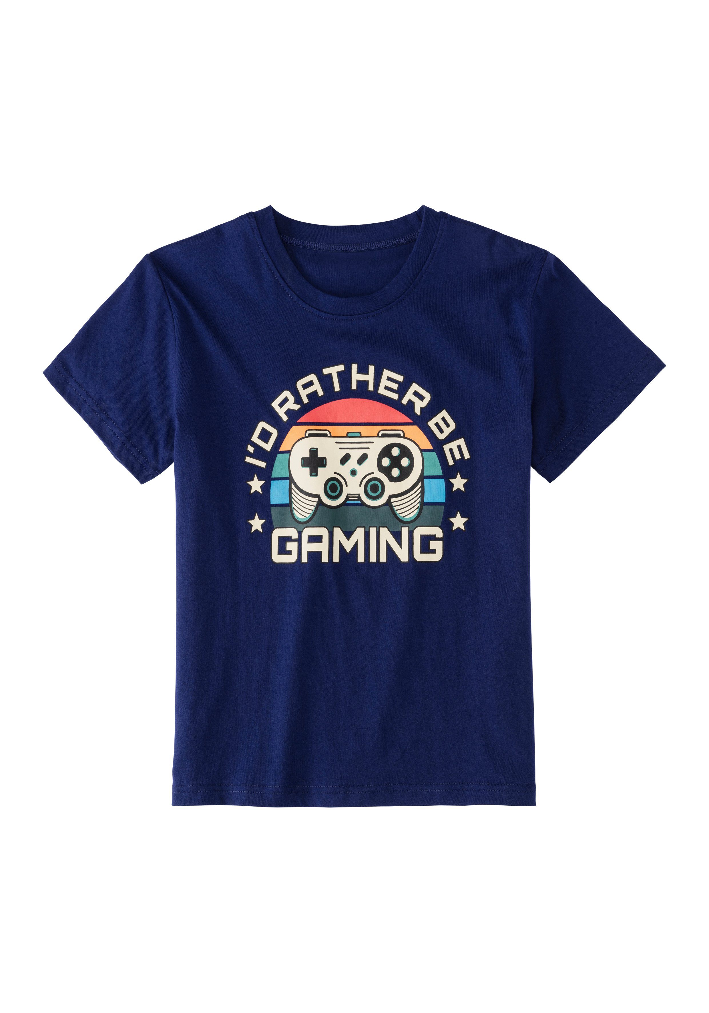 AUTHENTIC LE JOGGER Pyjama Pyjama met grote gaming-print aan de voorkant (set, 2-delig, 1 stuk)