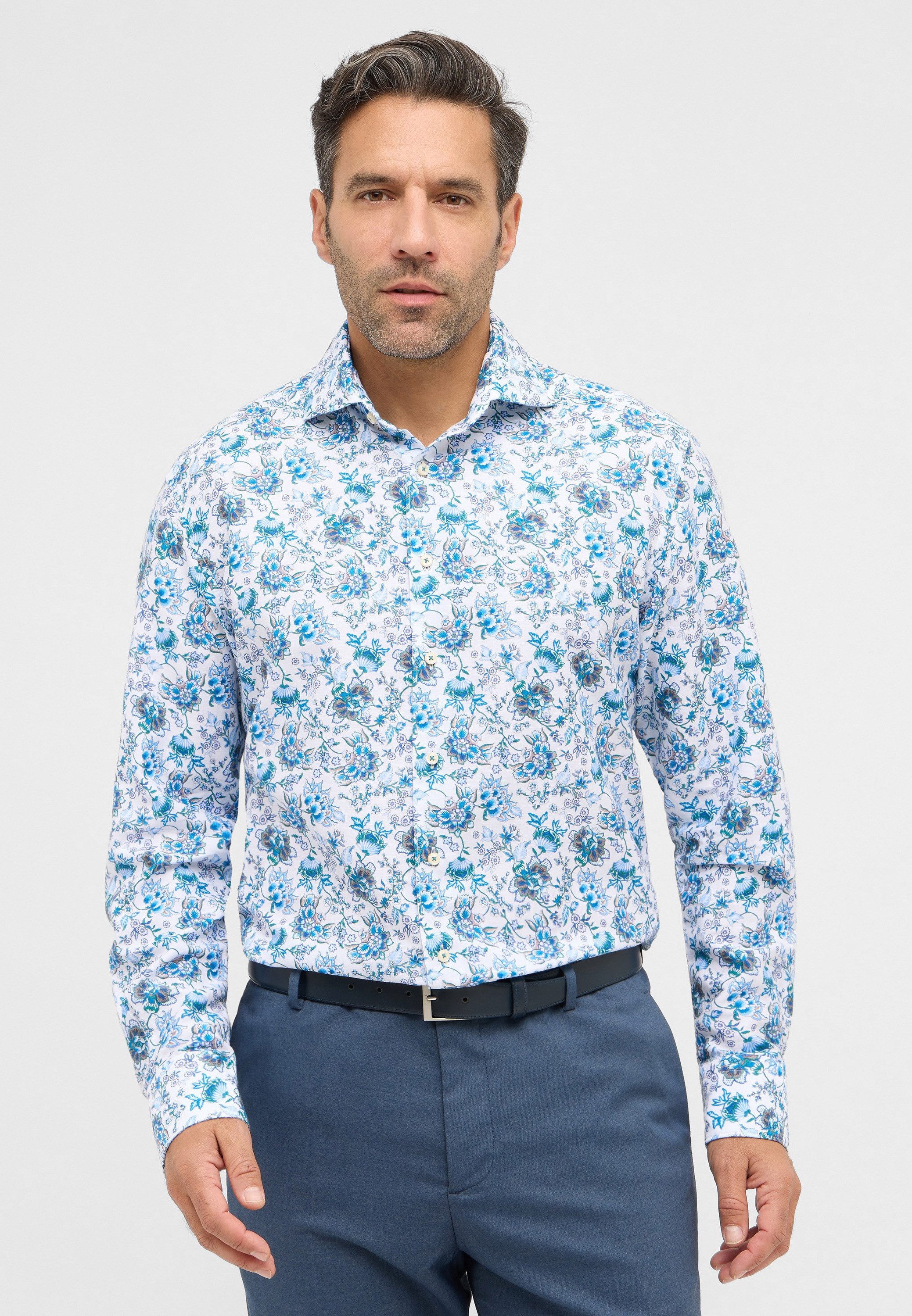 Eterna Overhemd met lange mouwen Comfort fit heren overhemden maat 44 blauw