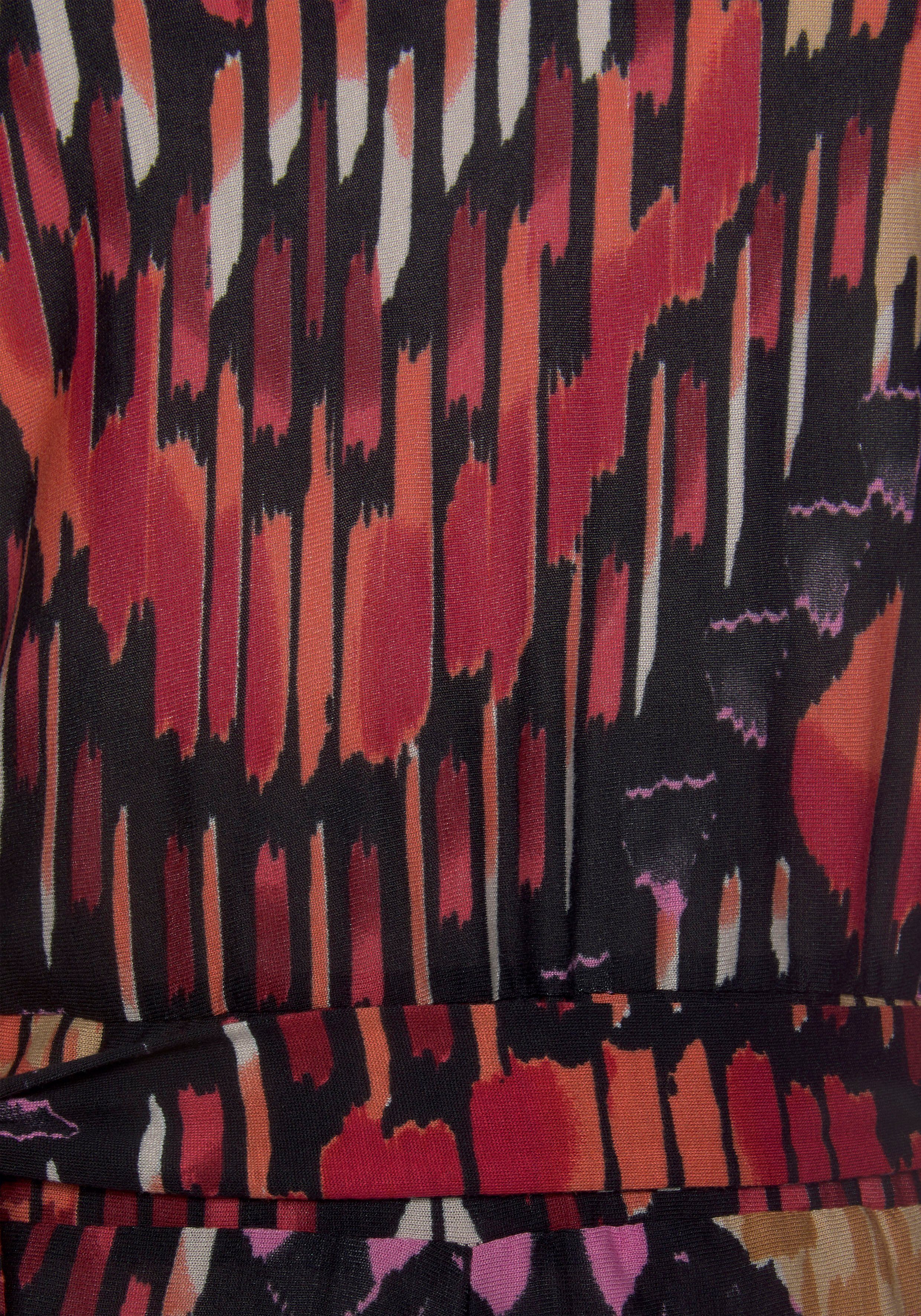 Buffalo Jumpsuit met alloverprint en wijde pijpen, zomerse jumpsuit met zakken