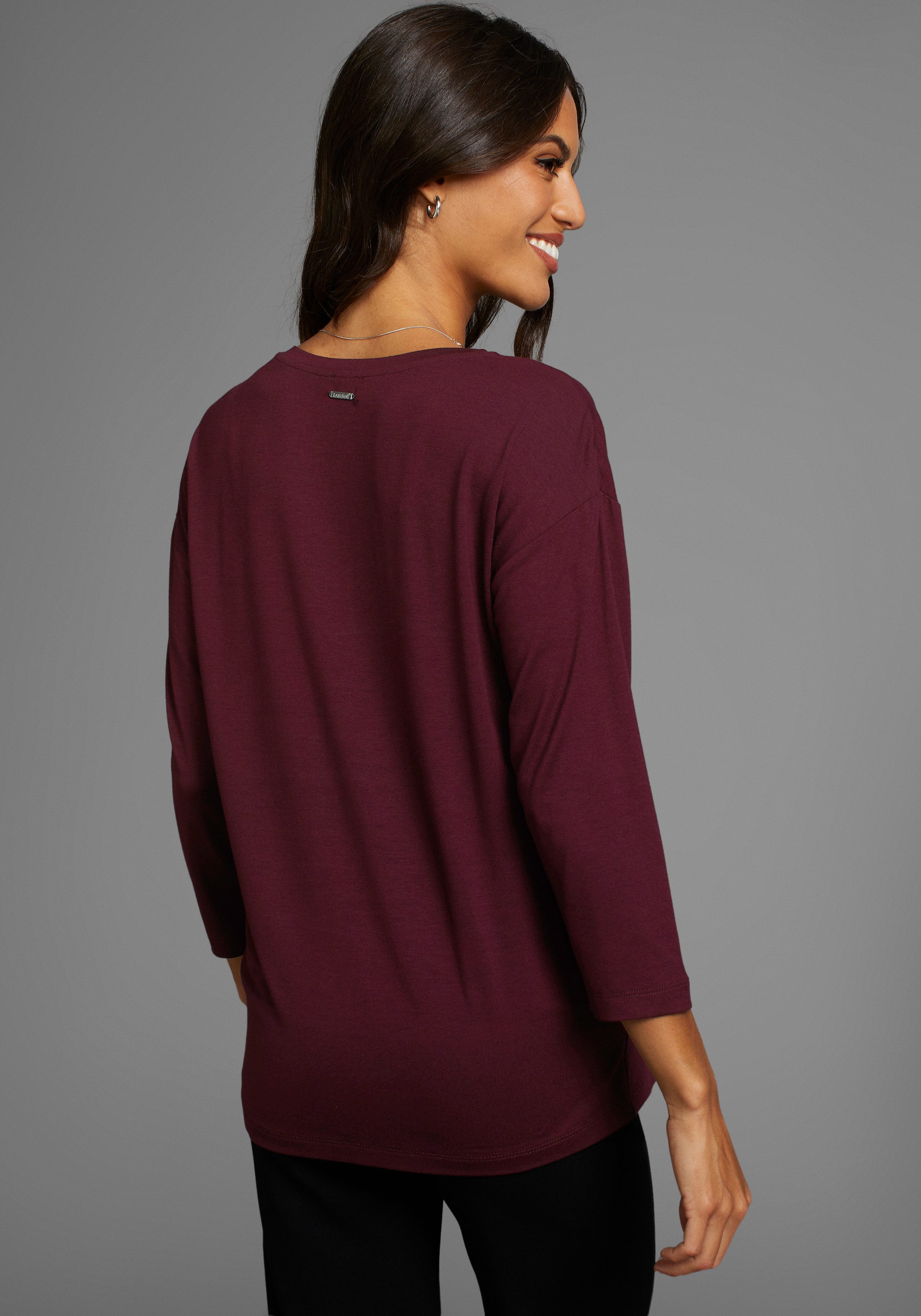 Laura Scott Shirt met 3/4 mouwen met glitterprint