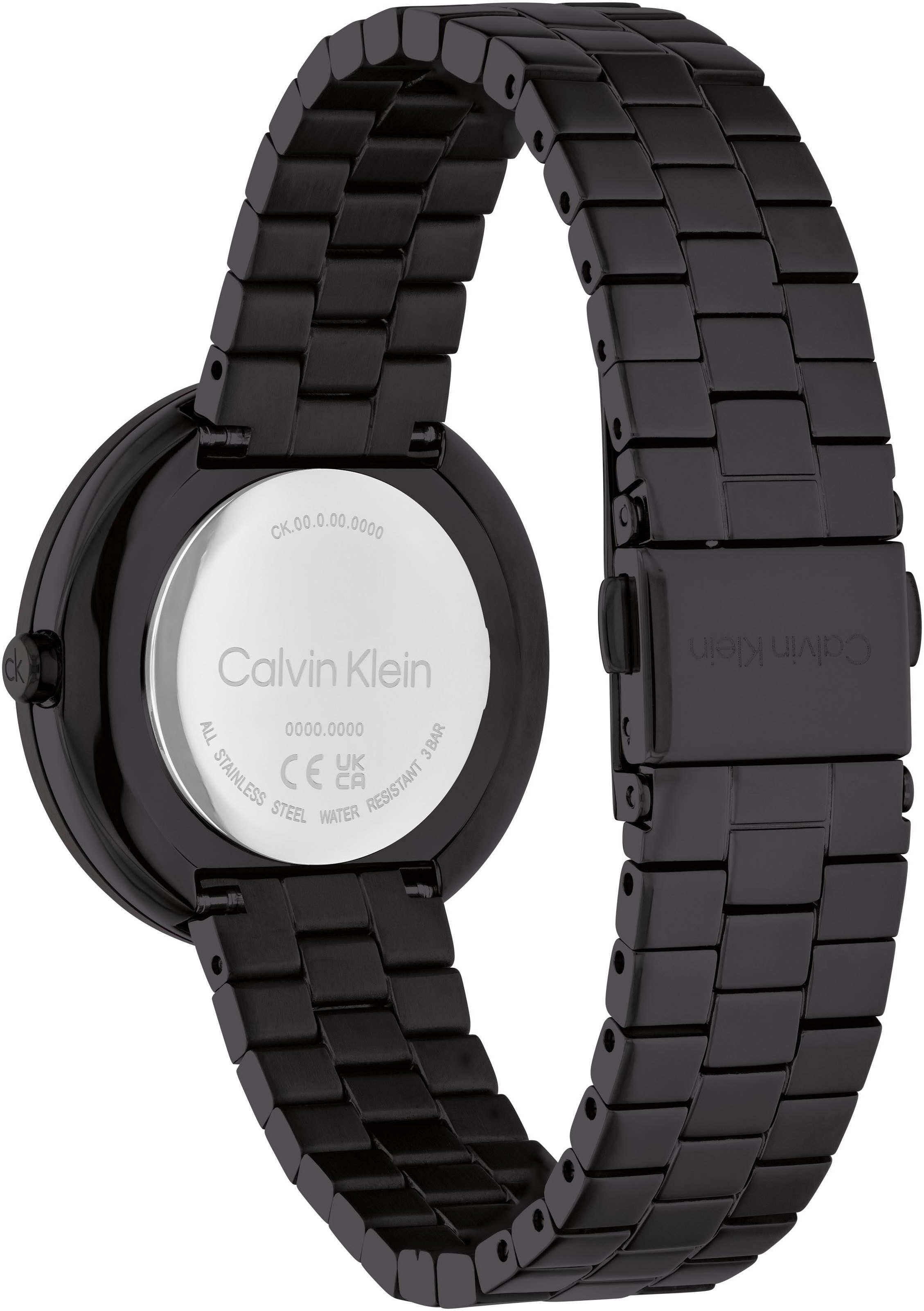 Calvin Klein Kwartshorloge Twisted bezel Polshorloge, dameshorloge, roestvrijstalen band, analoog, glasstenen