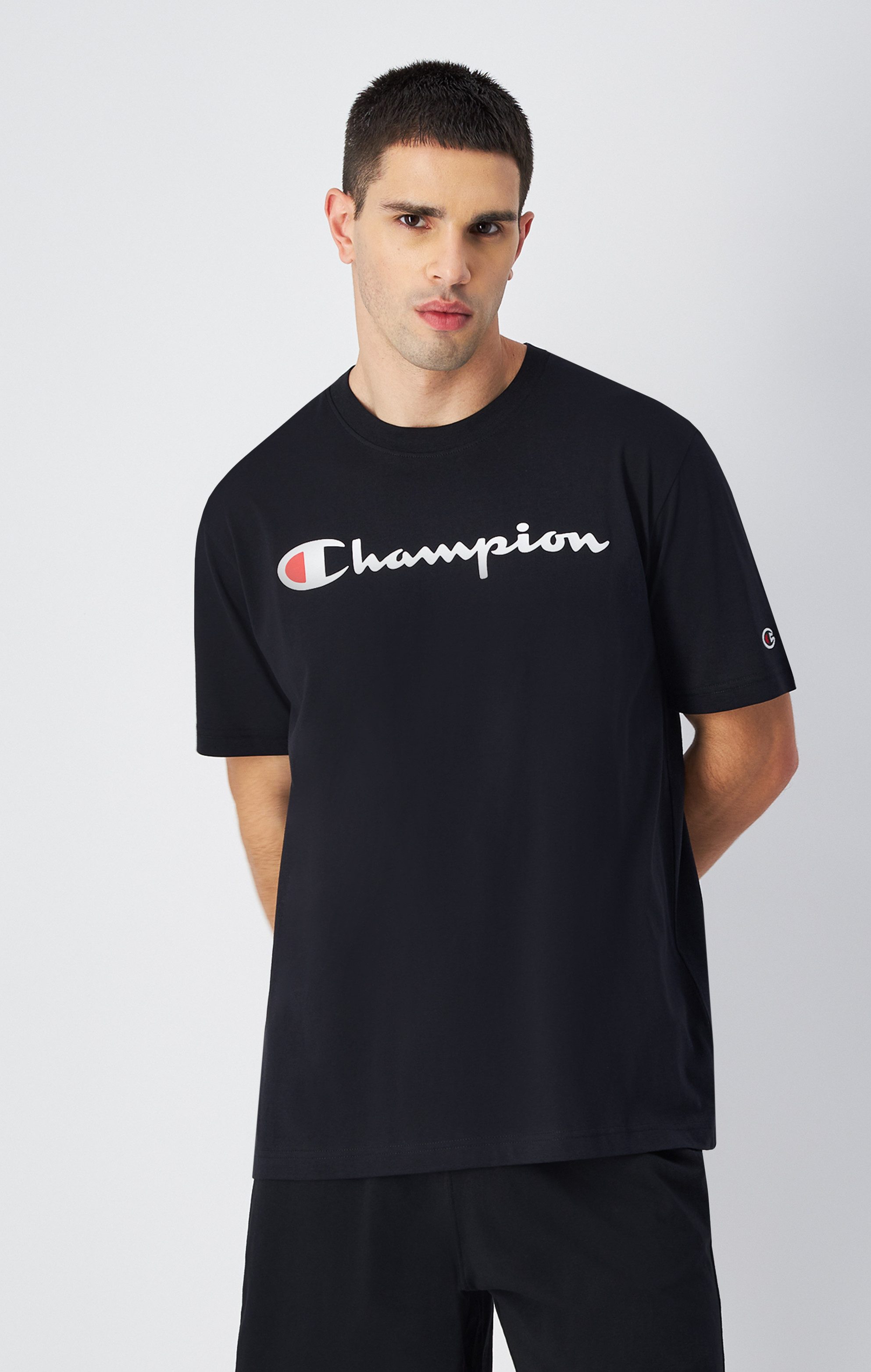 Champion T-shirt CREWNECK T-SHIRT heren t-shirts maat S (44/46) zwart