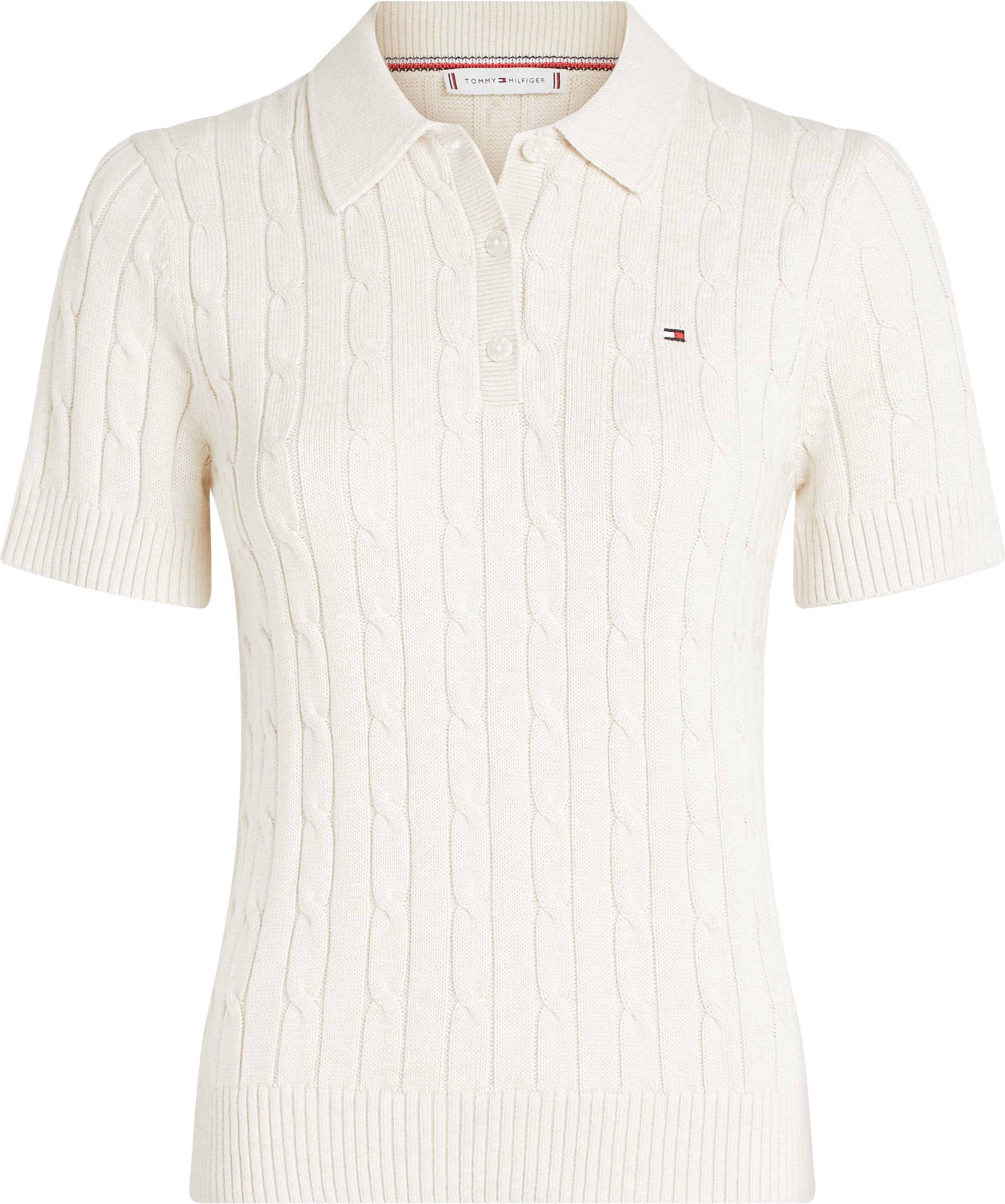 Tommy Hilfiger Trui met polokraag CO CABLE MID GG SS POLO SWT