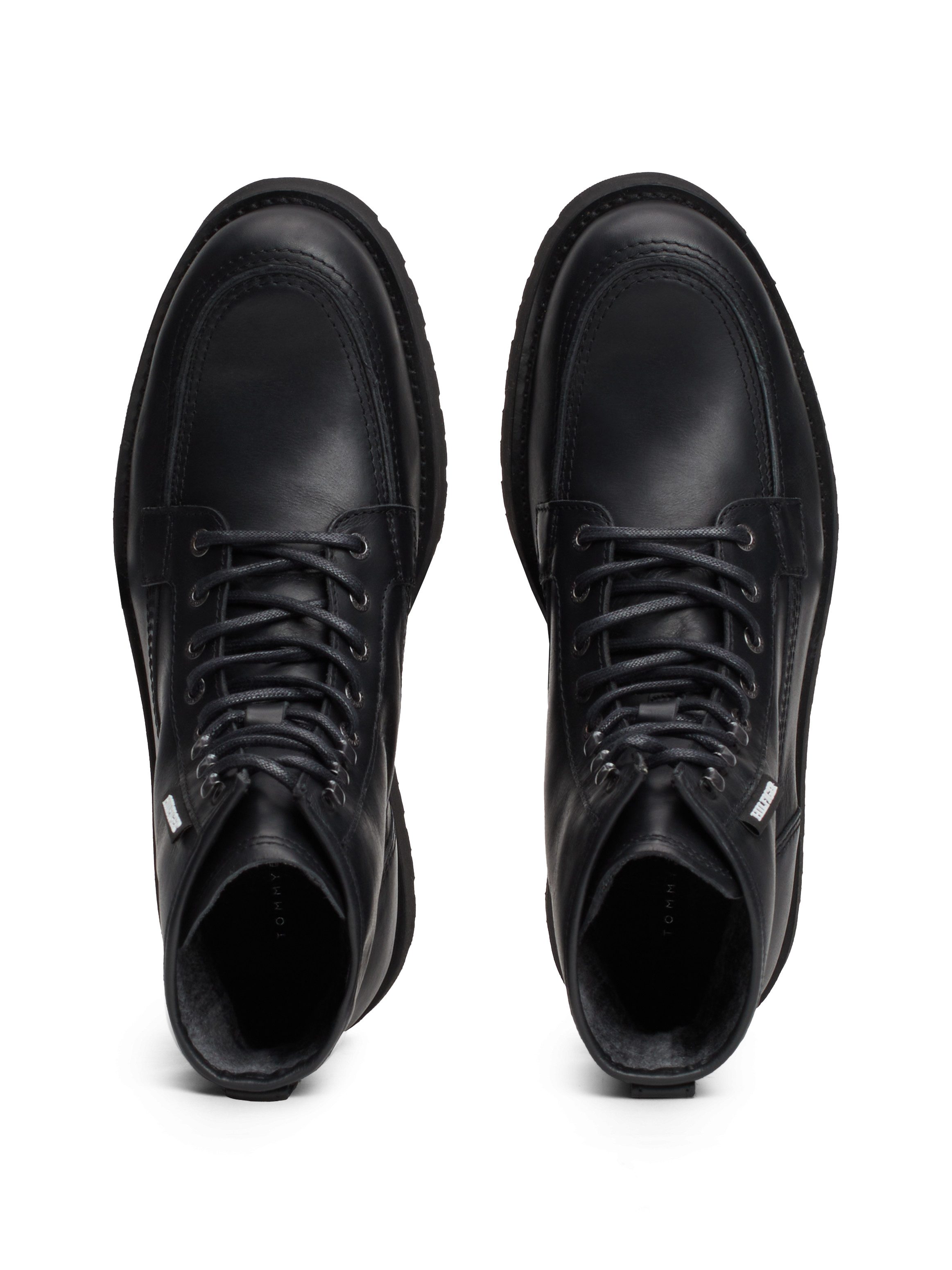 Tommy Hilfiger Veterschoenen TH AMERICAN PREM CHECK LTH BOOT , plateau, herfstmode, veterschoenen met label