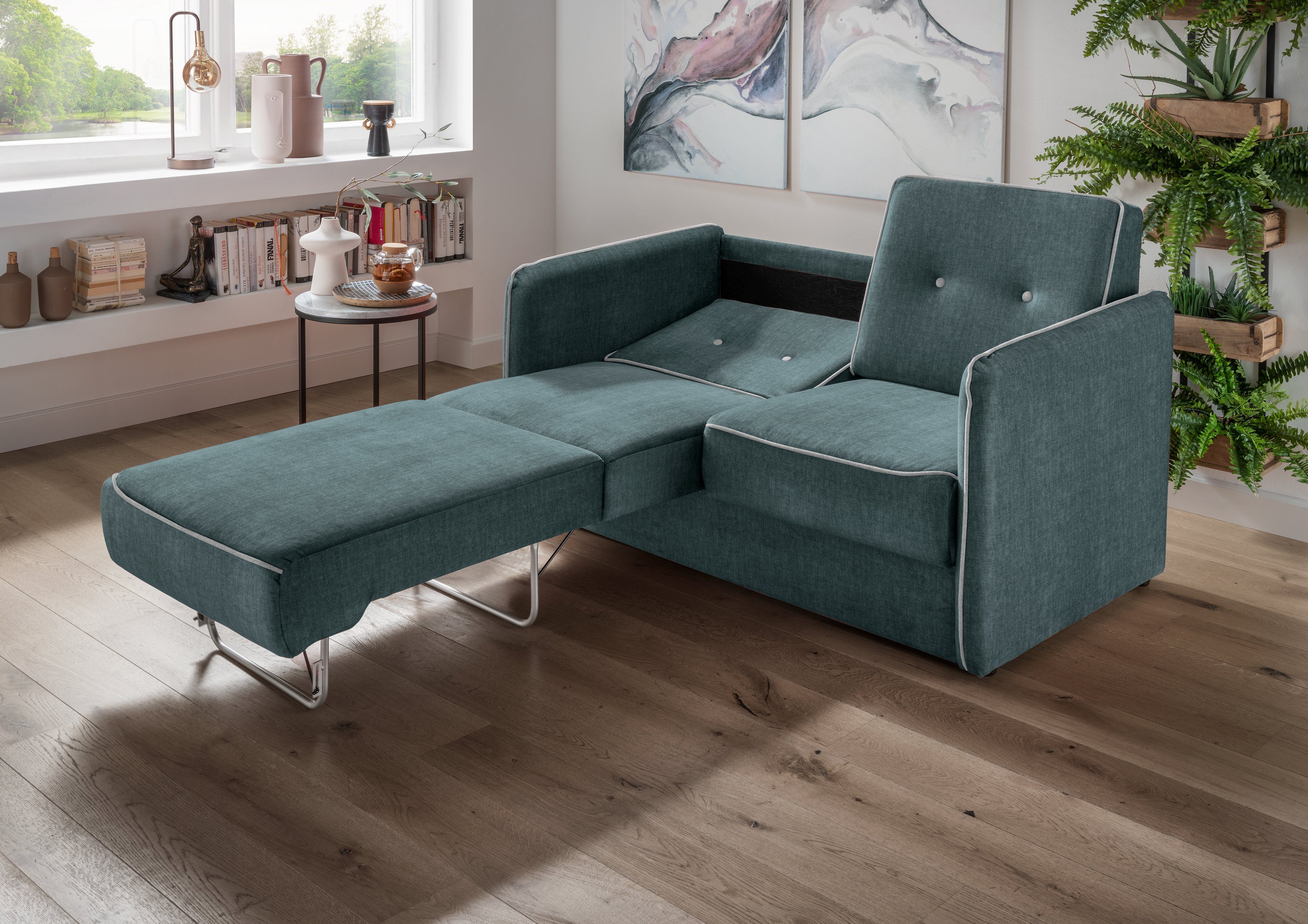 Home affaire Slaapbank Merina met tweedelige slaapfunctie, lade naar voren, binnenvering
