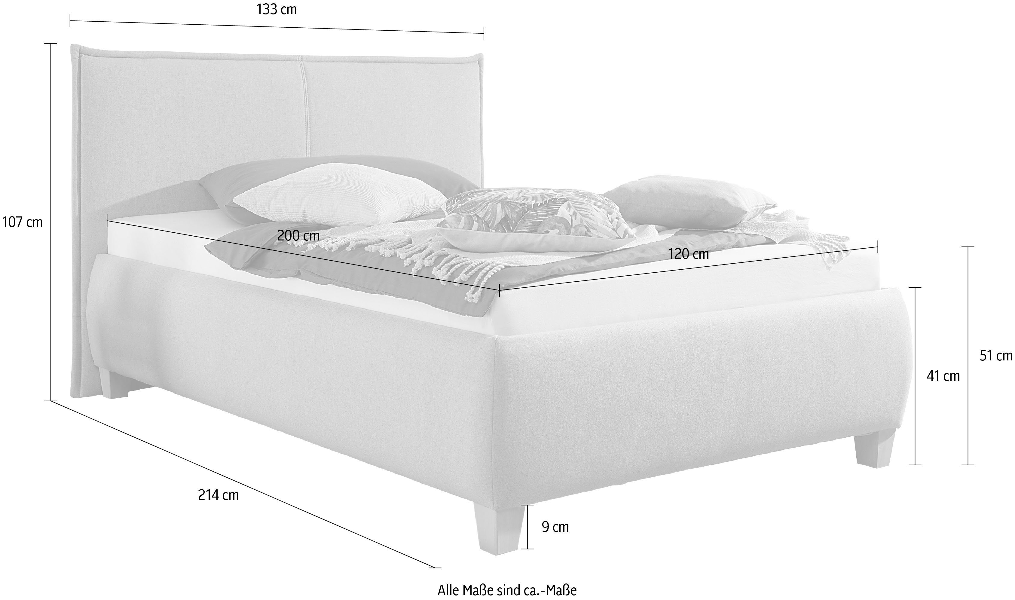 Maintal Gestoffeerd bed met bedkist