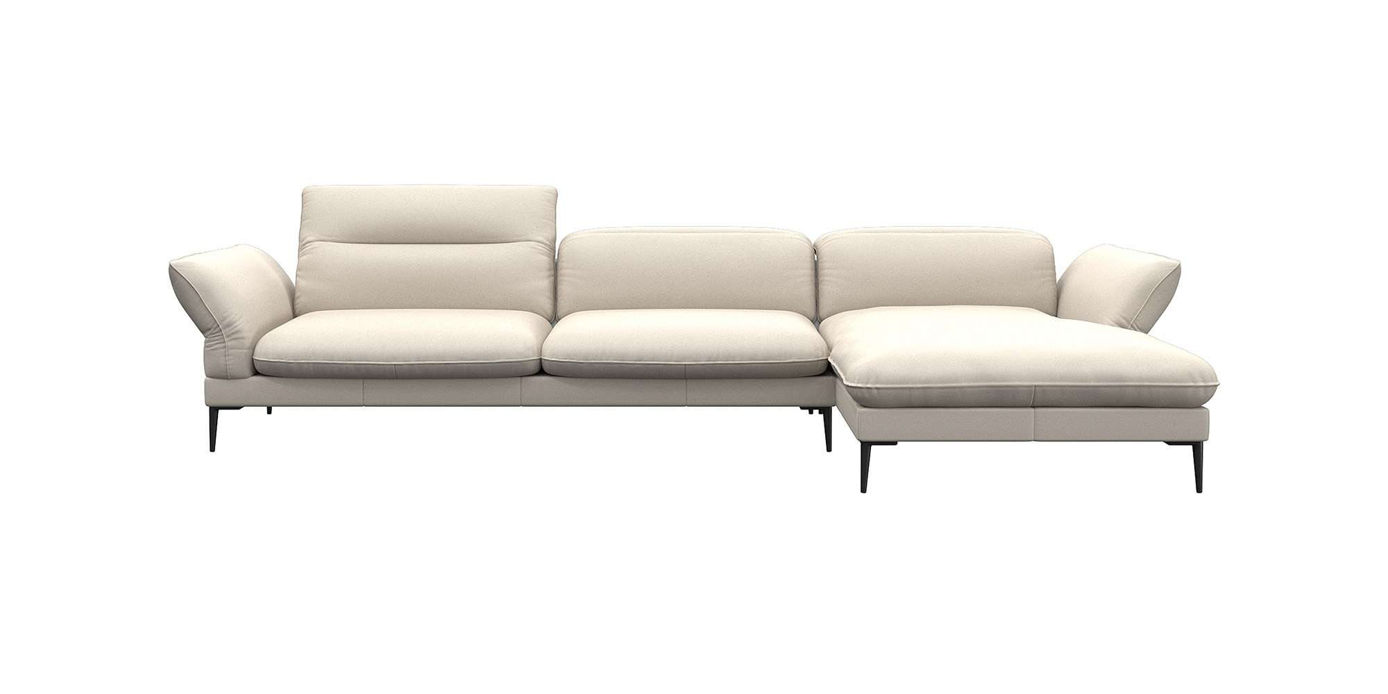 FLEXLUX Hoekbank Salino, functionele bank met recamiere, relaxbank, hoekbank Bank met arm- en hoofdeinde verstellingen, koudschuim & staalgolven