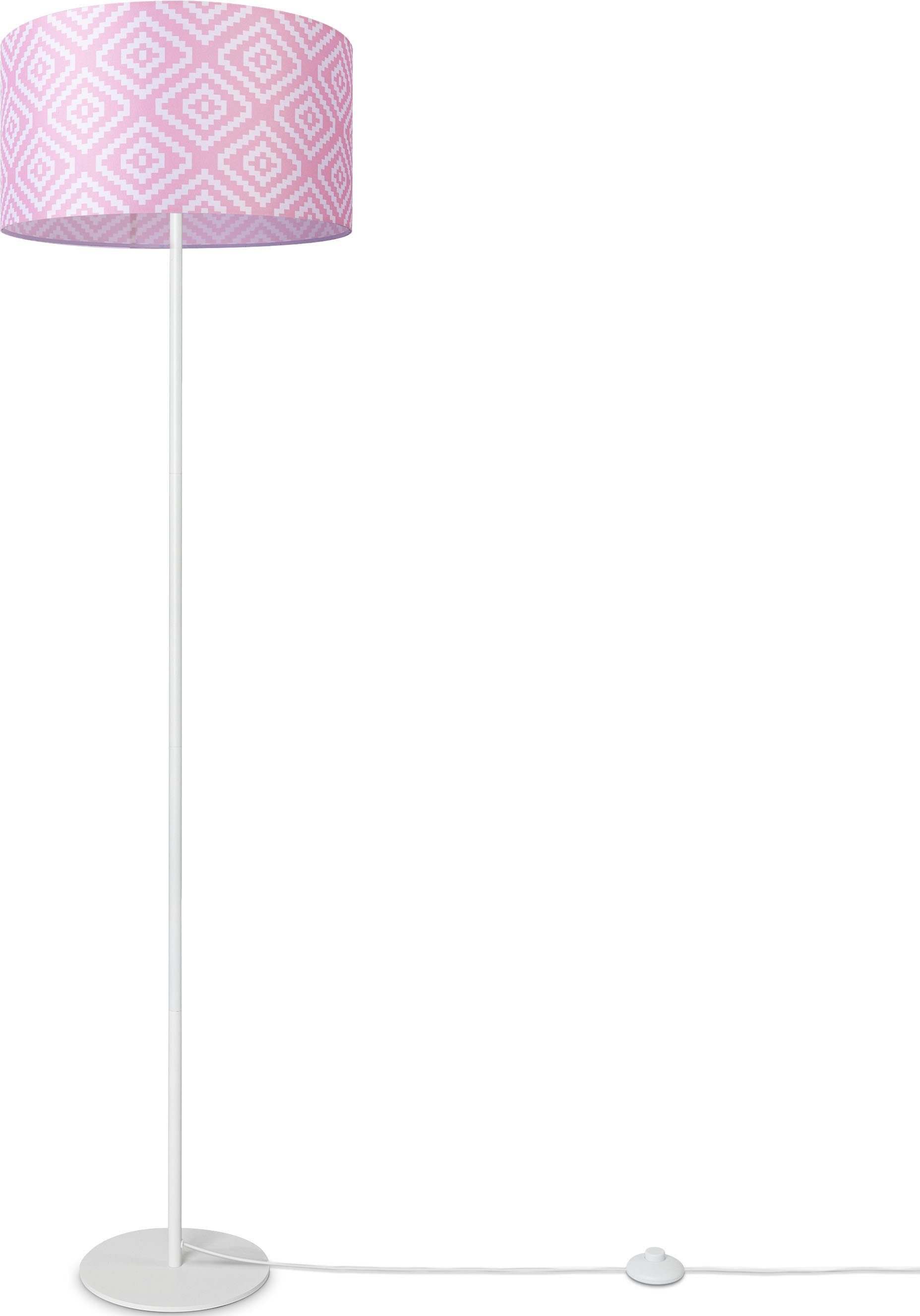Paco Home Staande lamp Luca Stella Vloerlamp stoffen lampenkap retro vintage E27 textielkap
