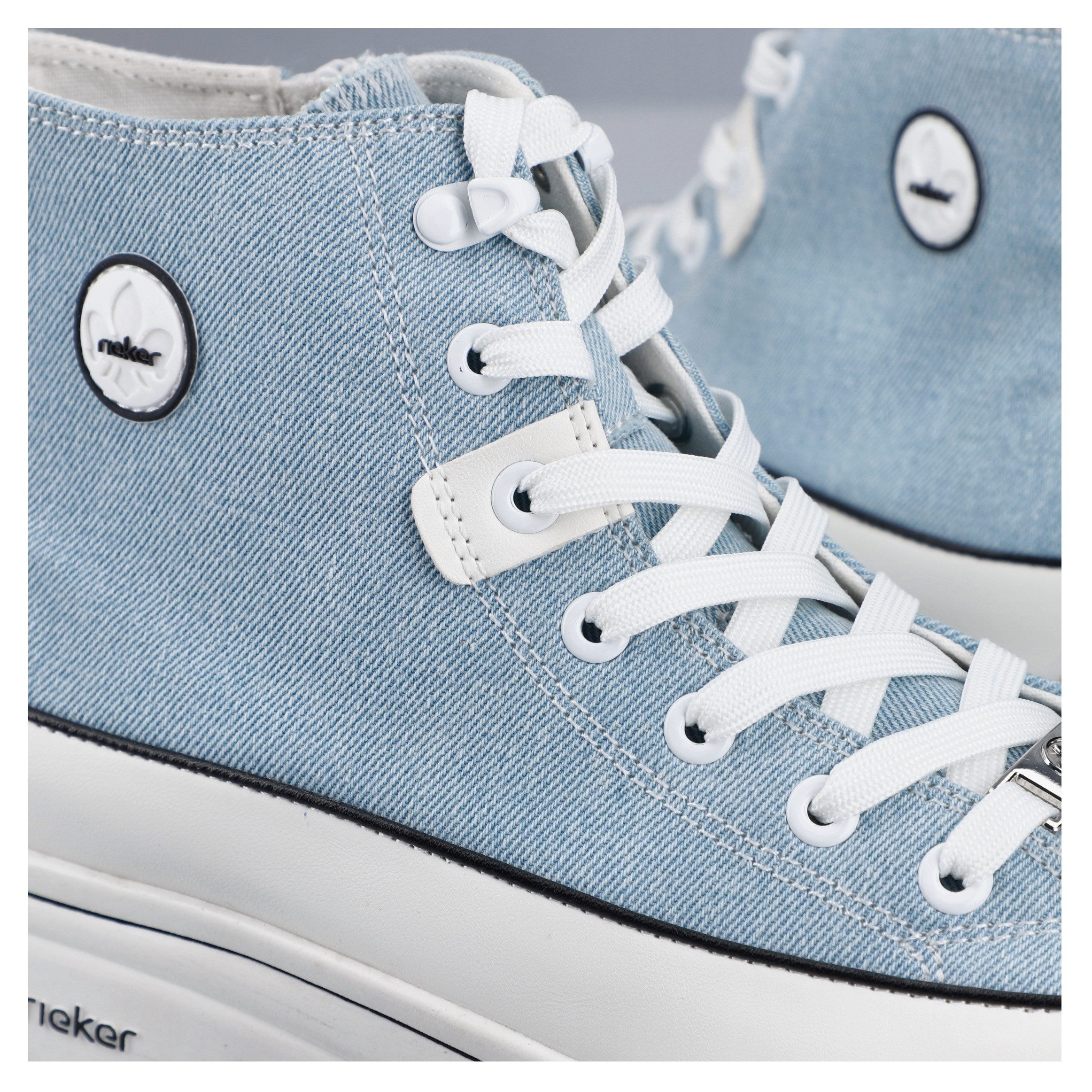 Rieker Sneakers plateau, high top sneakers, veterschoenen in vegan-verwerking