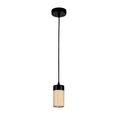 britop lighting hanglamp annick hanglamp, van chic eikenhout en metaal, met textielen kabel, ledverlichting inclusief, made in europe zwart