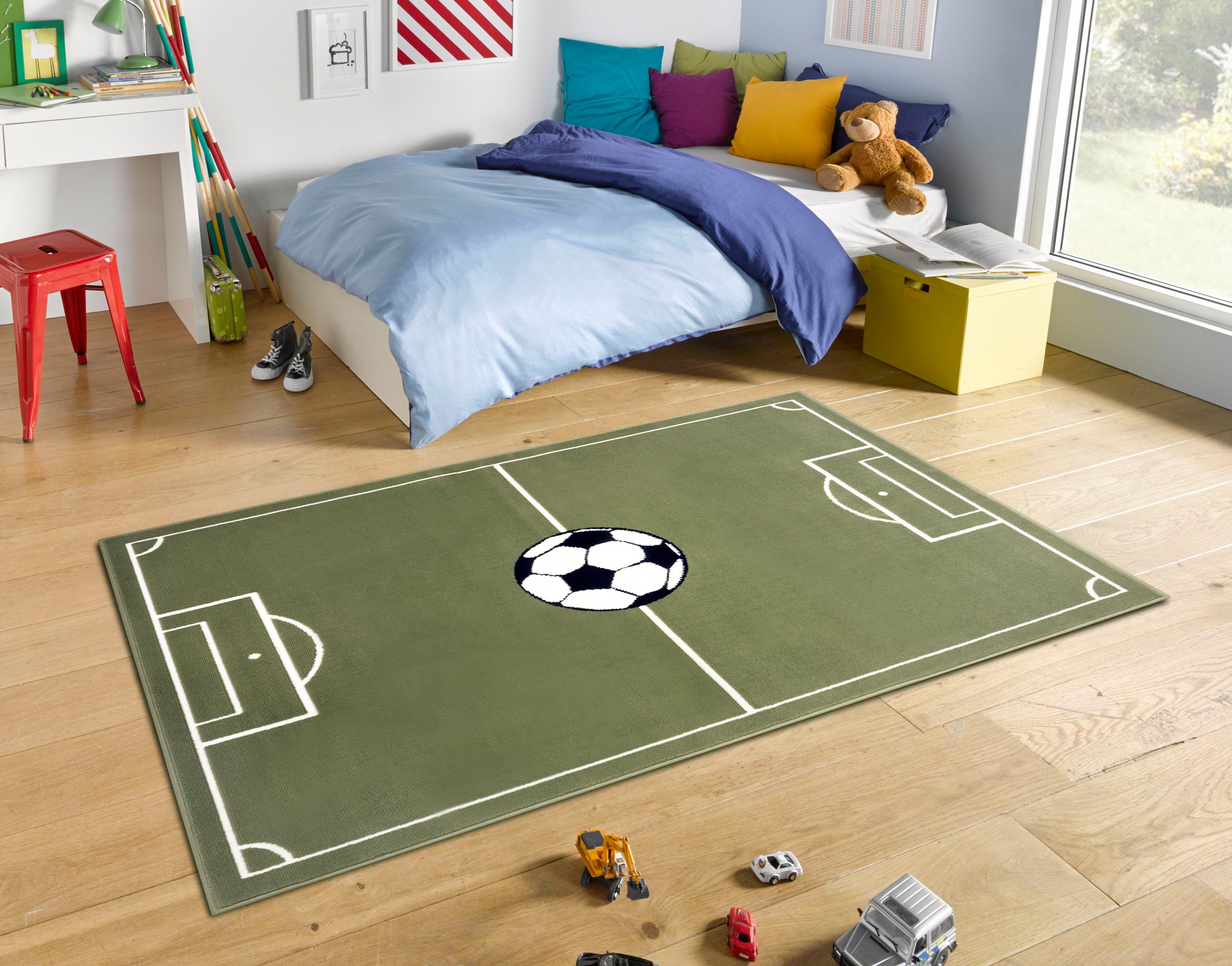 HANSE Home Vloerkleed Estadio Kindertapijt, speelmat, speelondergrond, voetbal, kinderkamer