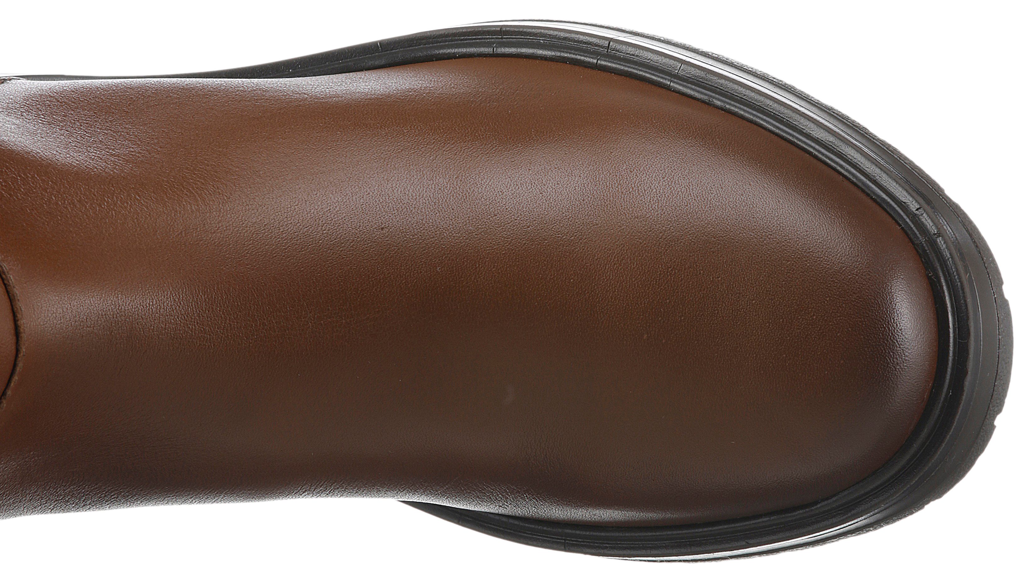 Tommy Hilfiger Laarzen TH LOGO LEATHER LONG BOOT hakken, zakelijke laarzen met sierbandje achter