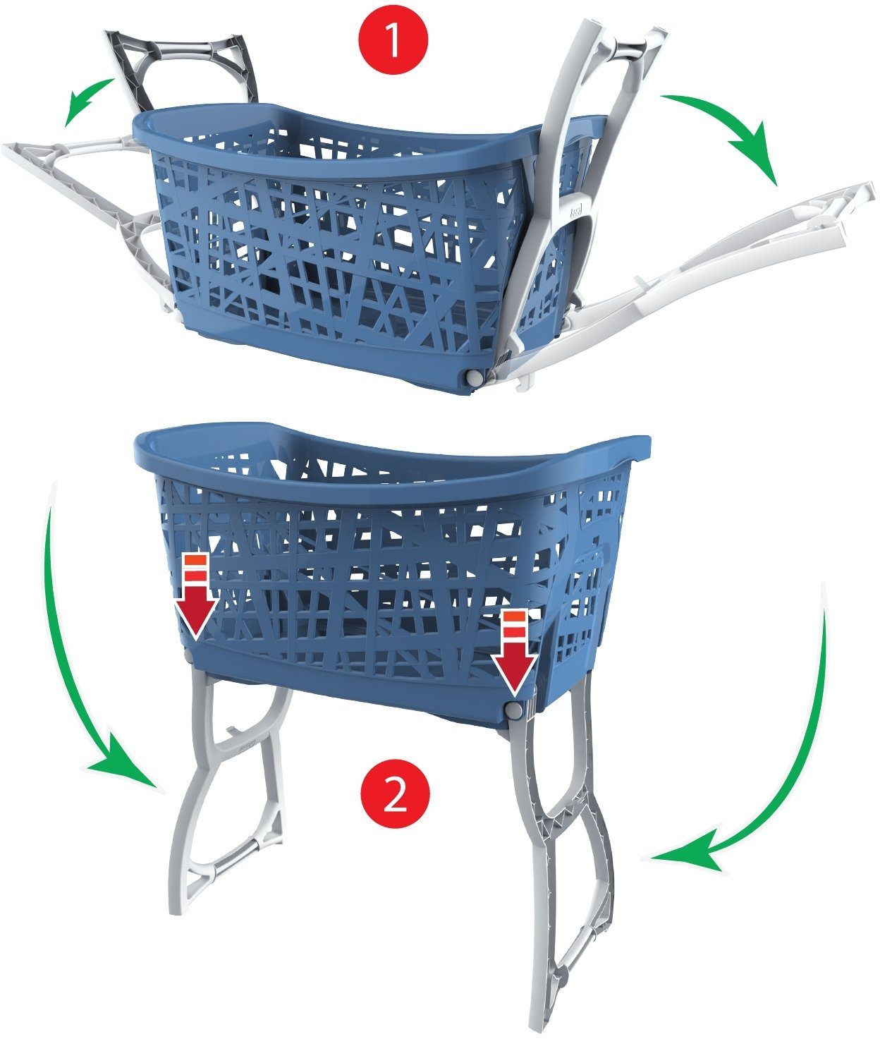 Bischof Bama Wasmand met staande delen, handgrepen, ergonomische vorm