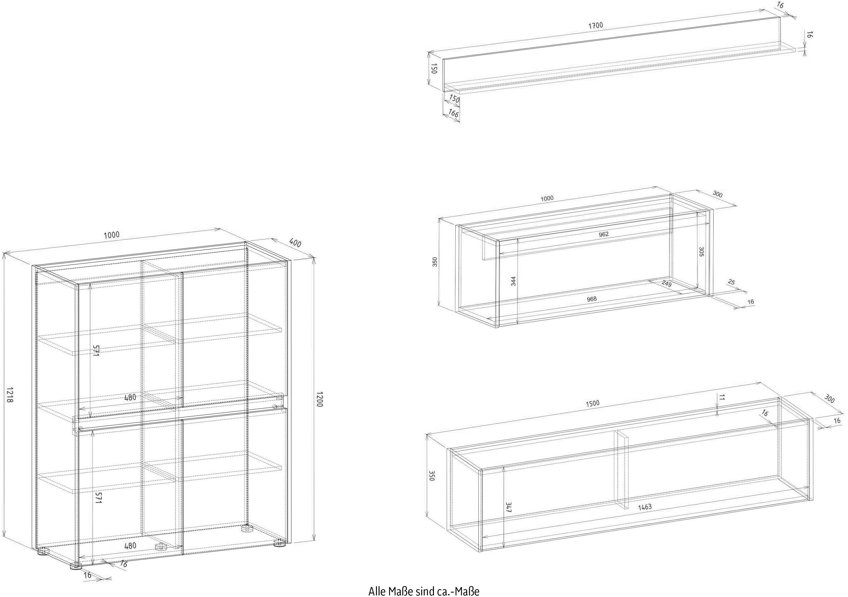 INOSIGN Set kantoormeubelen City/Giron Vaste secretaire, Home office thuiskantoor (set, 4-delig)