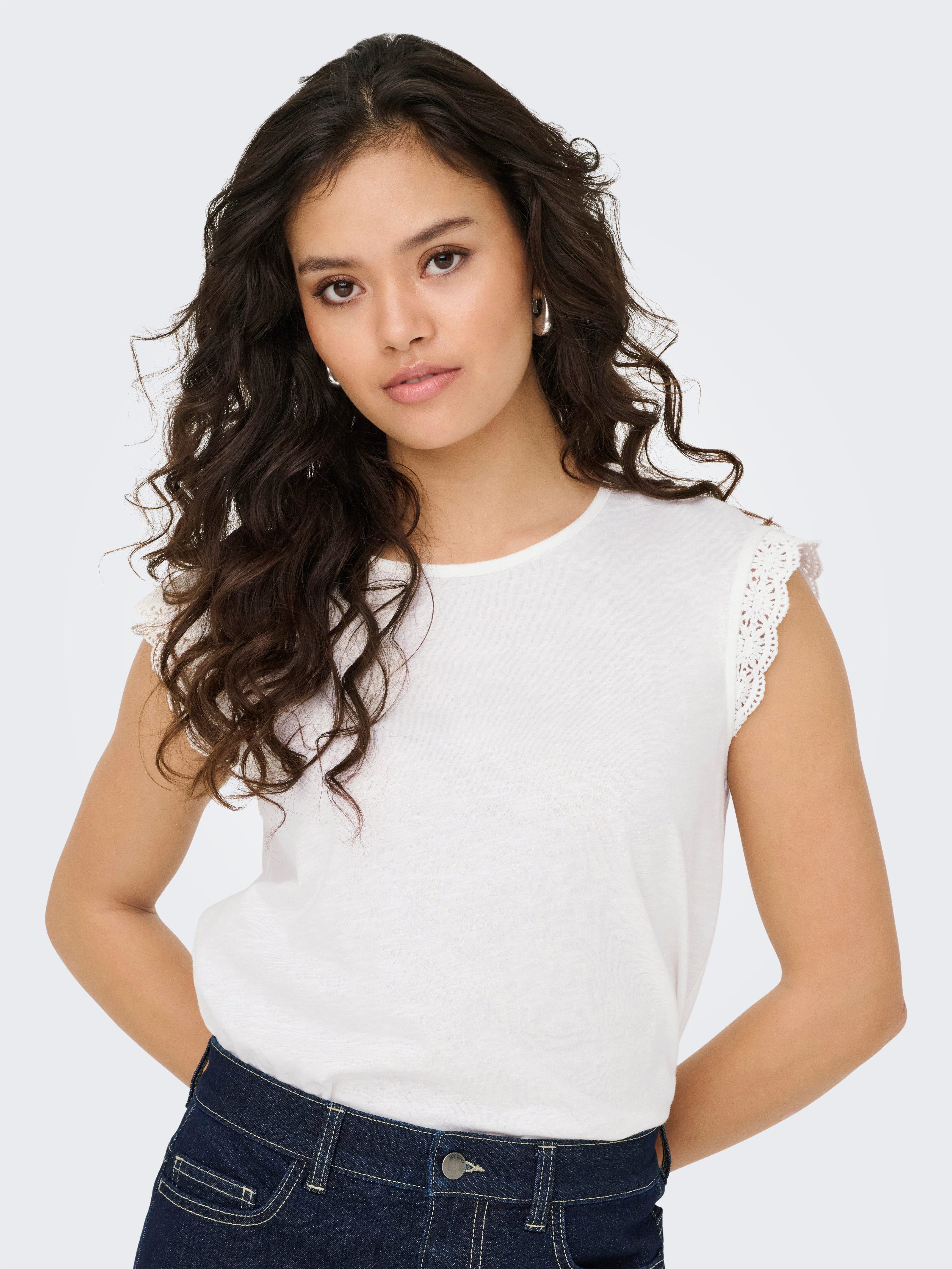 JDY Shirt met korte mouwen JDYSALVA LIFE S/L CROCHET TOP JRS