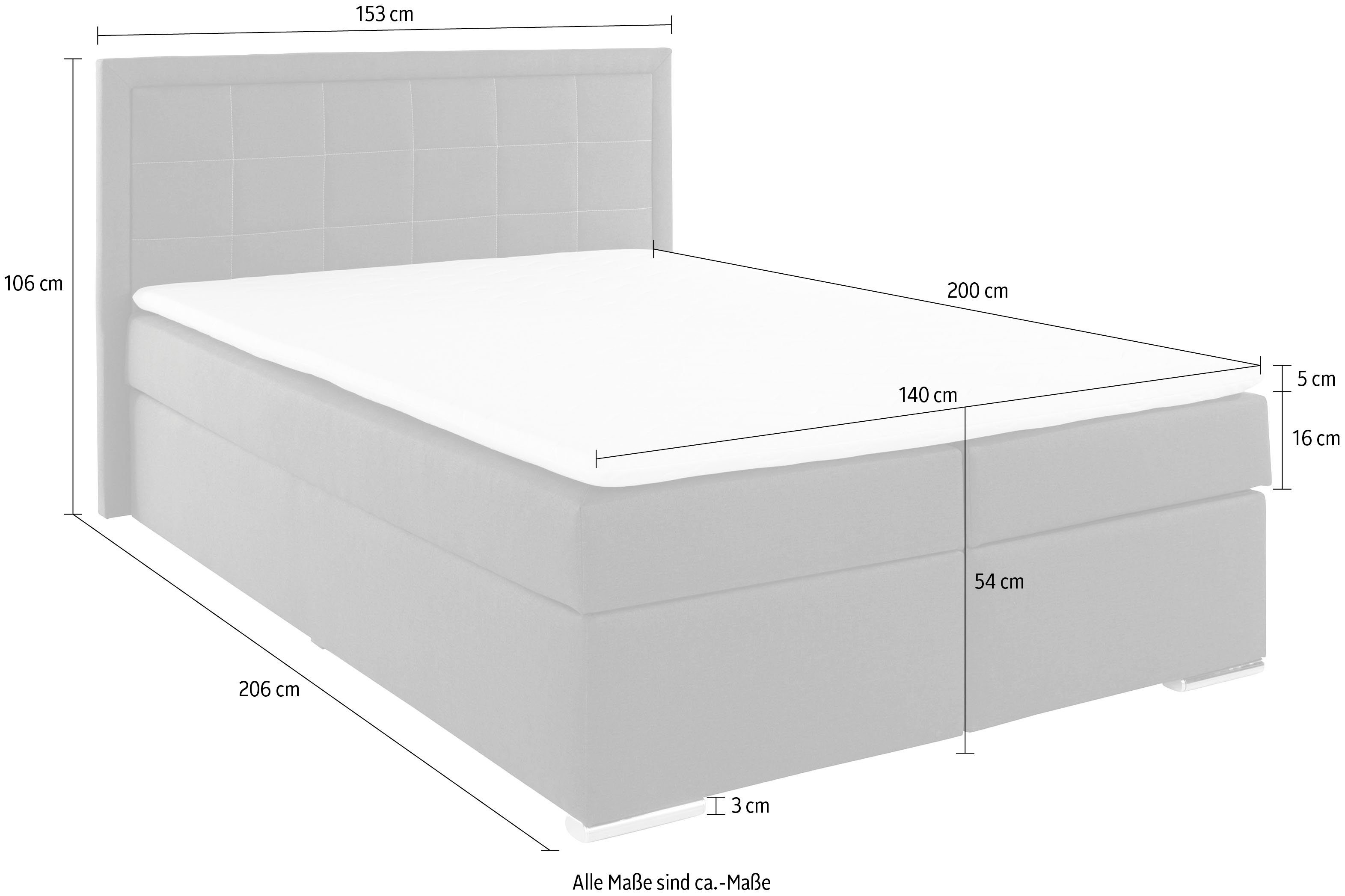 COLLECTION AB Boxspring "Athena", OTTOs keuze, topseller optioneel met bedlade inclusief topper bij uitvoering met matras, in hardheden h2, h3, h4