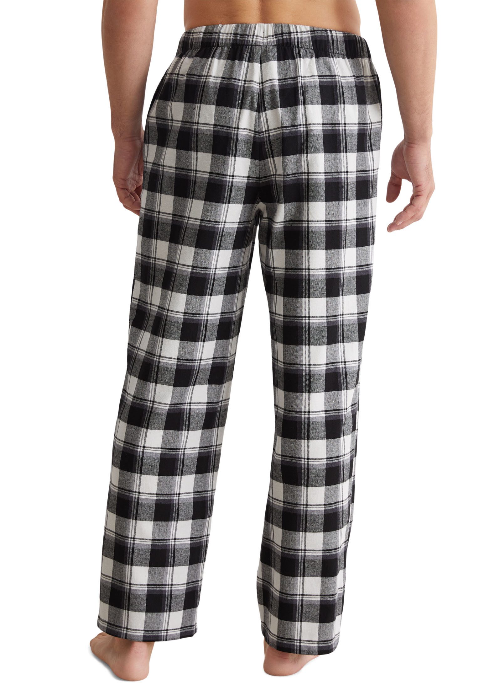 Marc O'Polo Pyjamabroek Homey flanel met bindstrik en steekzakken