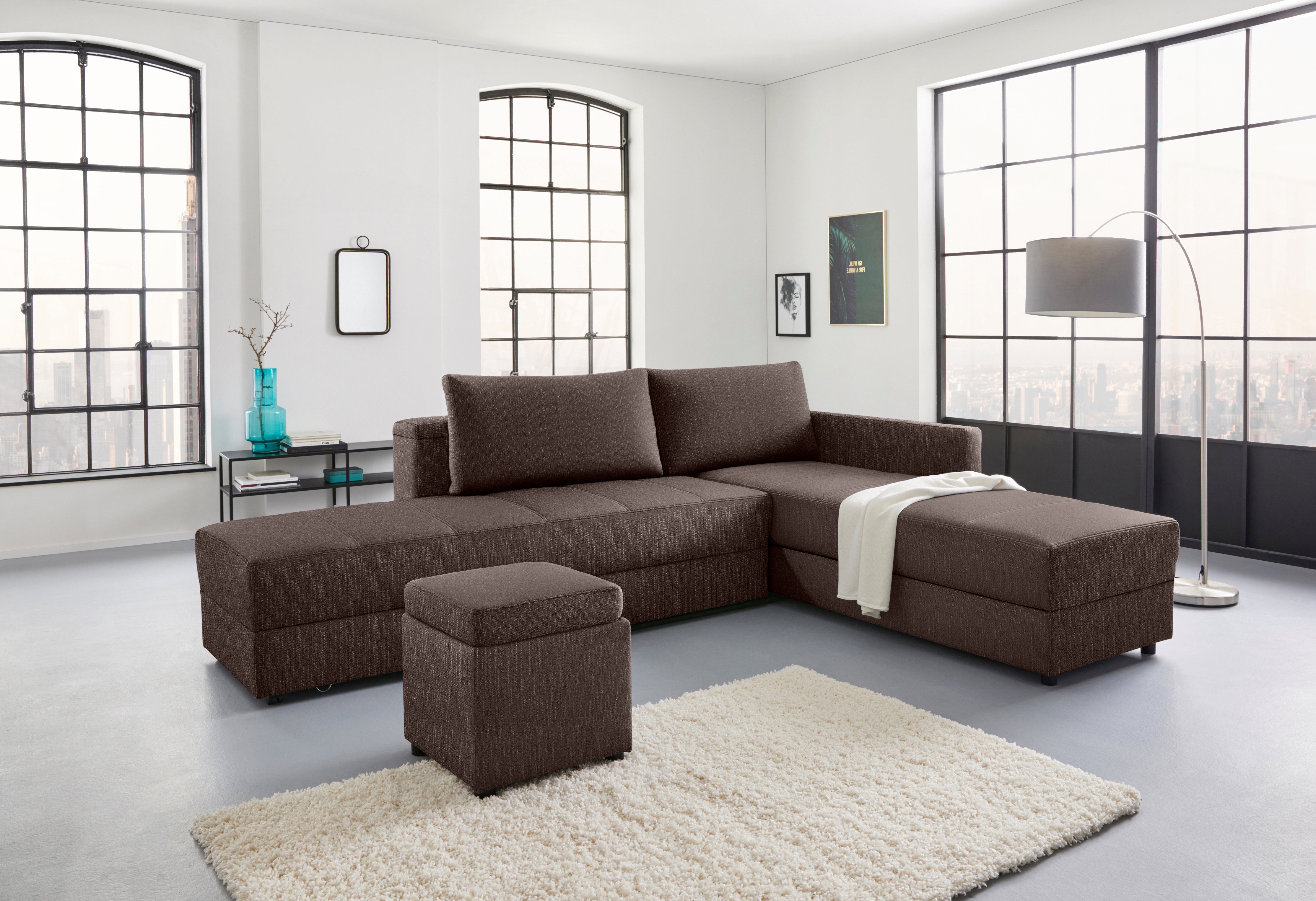 LOOKS BY WOLFGANG JOOP Hoekbank LooksIII L-vorm door draaifunctie tot bed verwisselbaar, inclusief opbergvak