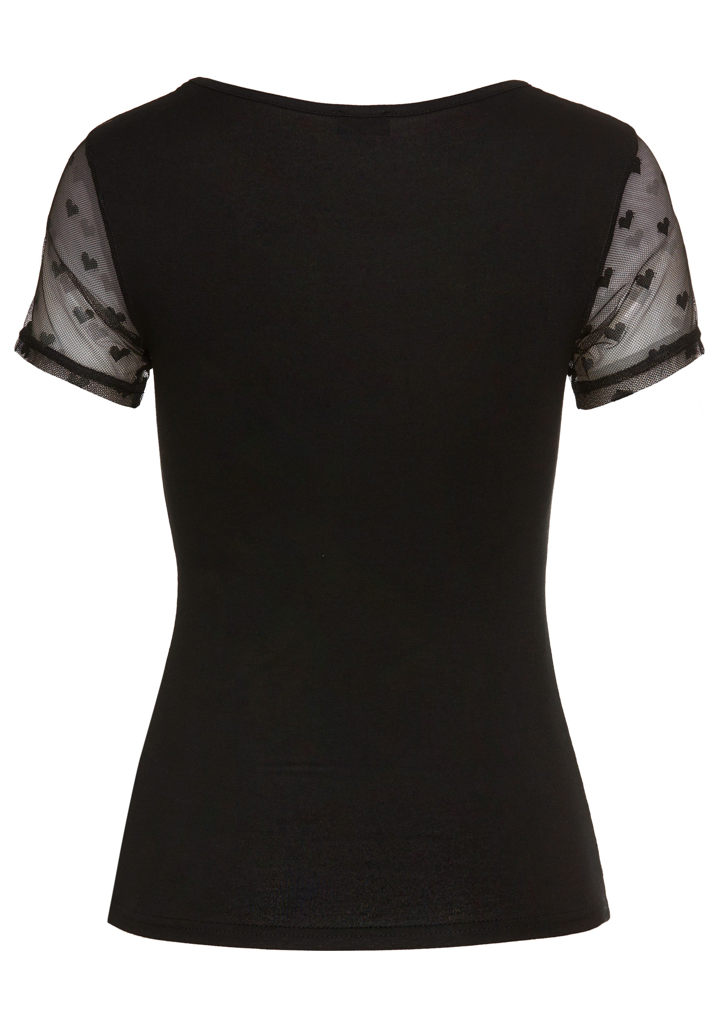 Laura Scott T-shirt met edel mesh-inzet