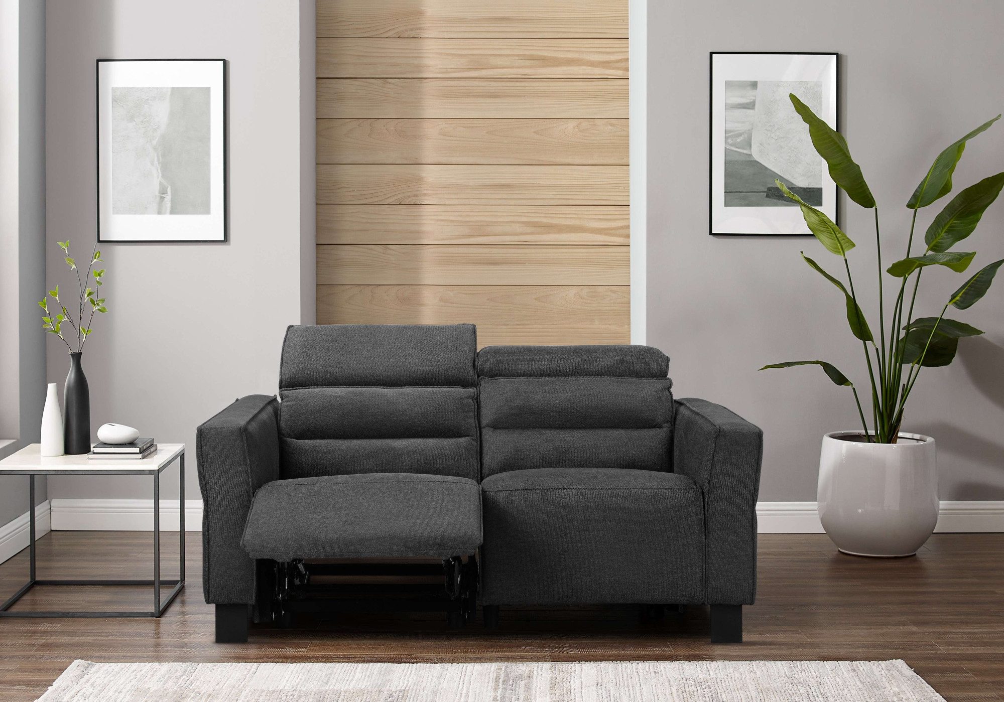 Places of Style 2-zitsbank Carpari, 162 cm, met handmatige of elektrische relaxfunctie