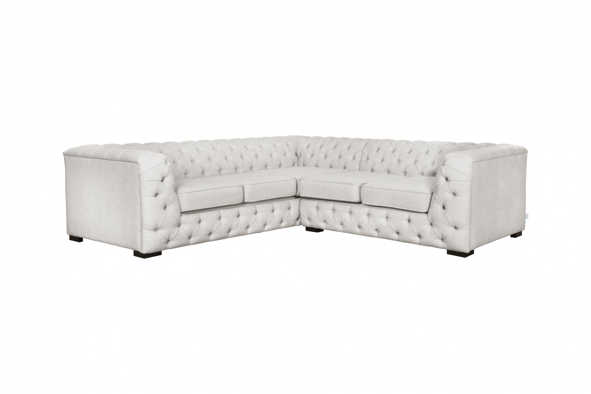 Guido Maria Kretschmer Home&Living Chesterfield-bank KALINA L-vorm hoogwaardig chesterfield design, zeer hoogwaardige afwerking wit, chesterfield