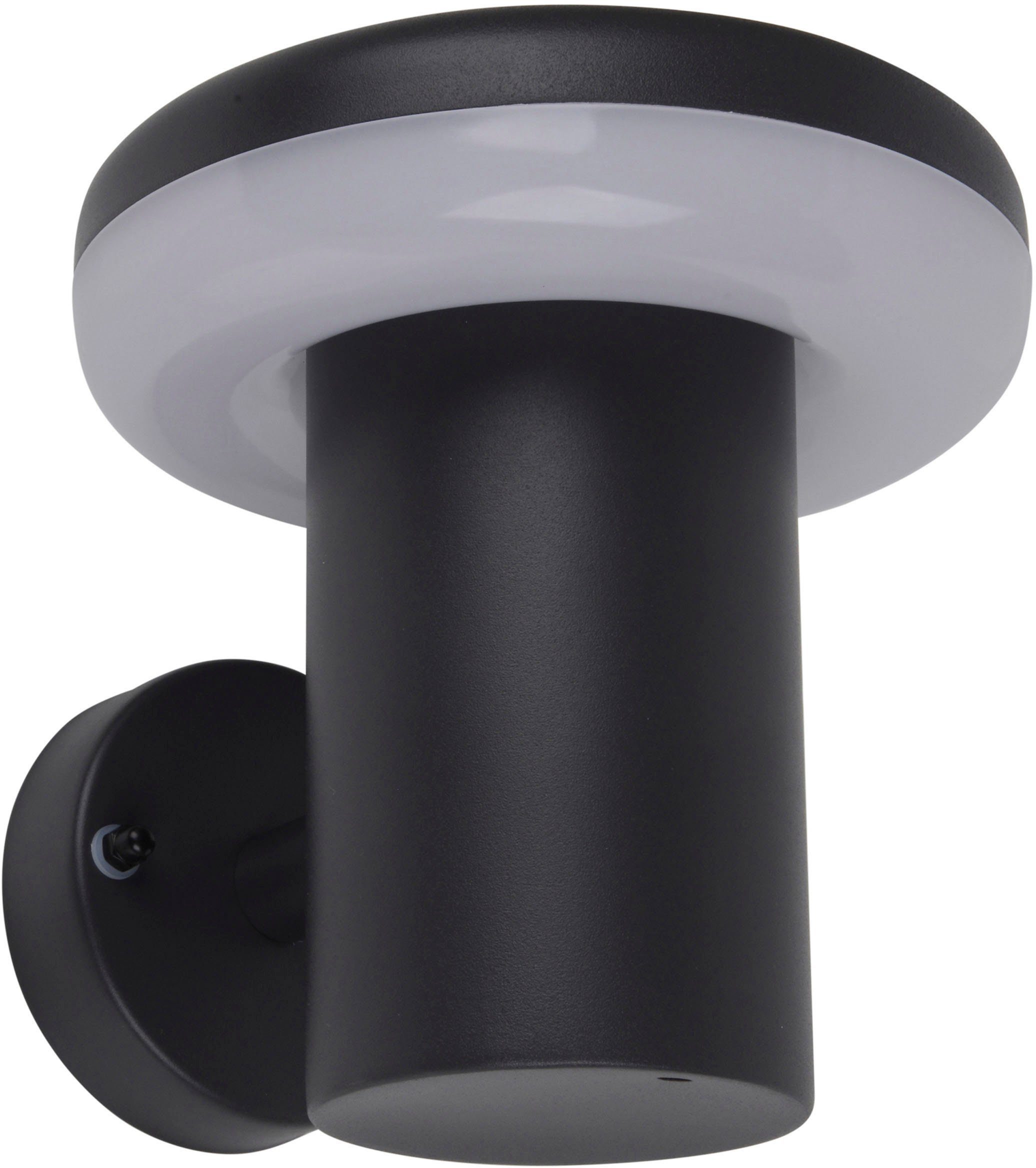 näve Ledwandlamp voor buiten Paddenstoel Wandlamp, terras, antraciet, hoogte: 15 cm, led warmwit (1 stuk)