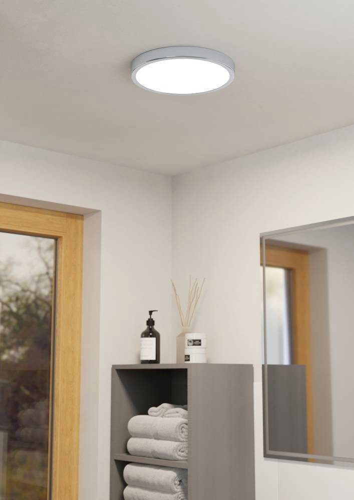 EGLO Plafondlamp FUEVA 5 Plafondlamp, IP44, lage opbouwhoogte, 20 Watt, Rond (1 stuk)