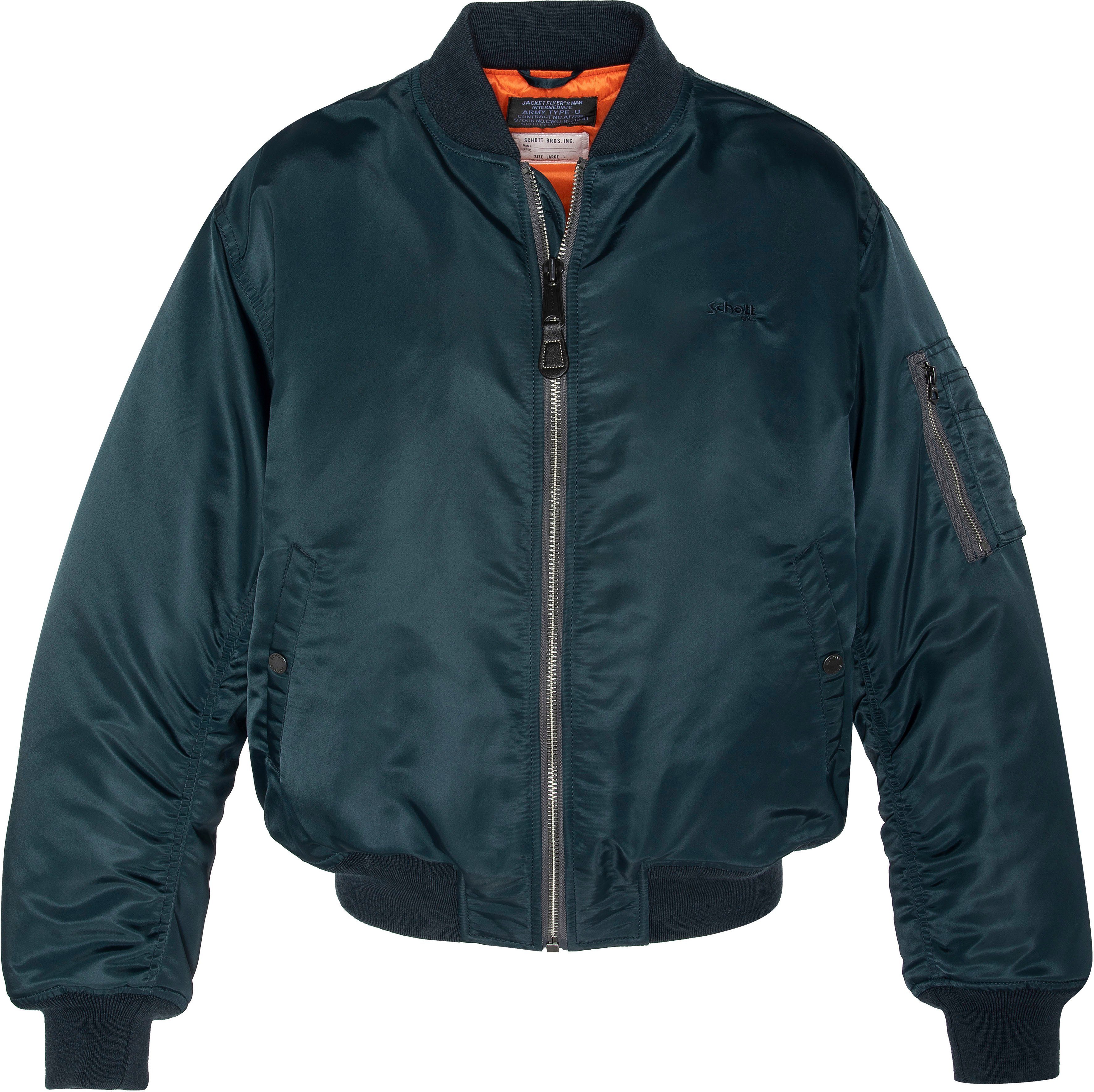 Schott NYC Bomberjack met extra mouwzakken heren tussenjacks maat XXXL