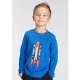 kidsworld shirt met lange mouwen rocket in space blauw