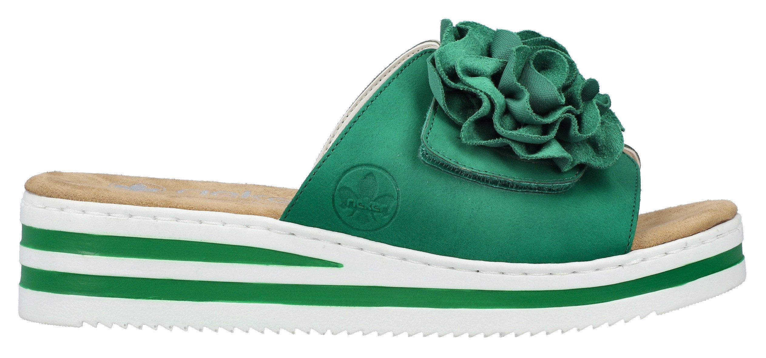 Rieker Slippers , zomerschoen, poolslide, strandschoen, sleehak, met klittenbandsluiting