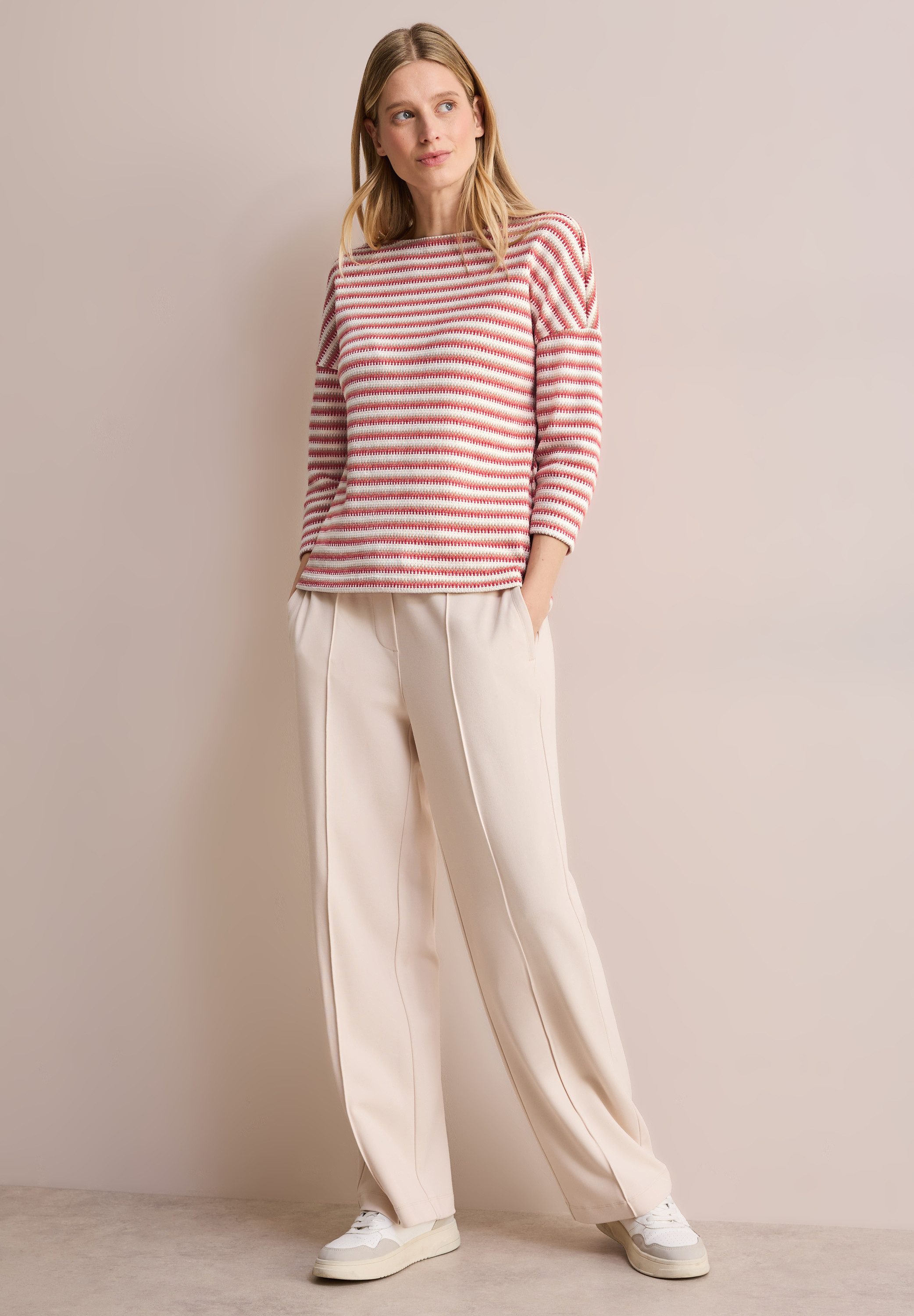 Cecil Shirt met 3/4 mouwen met gestreept patroon