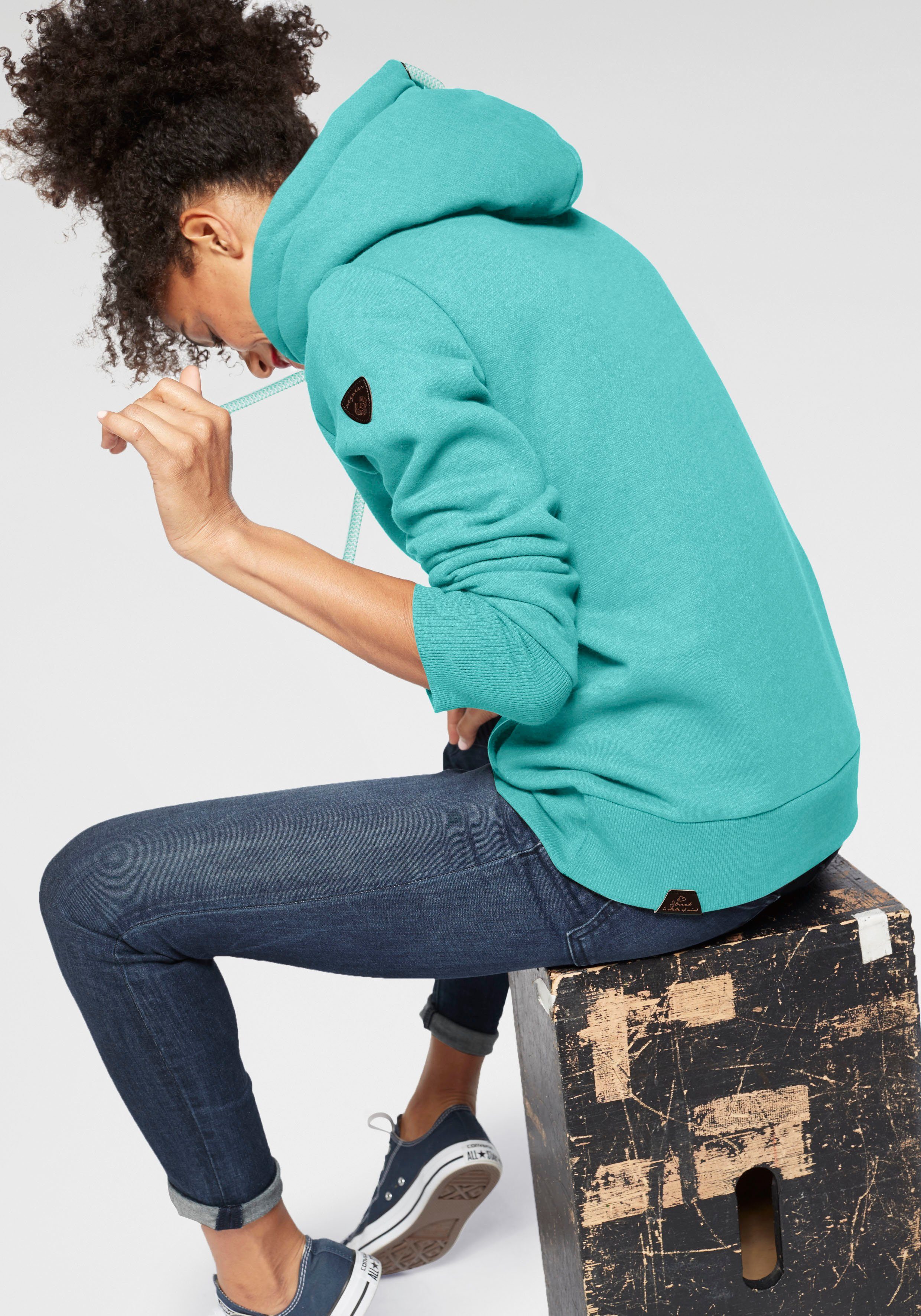 Ragwear Hoodie GRIPYBUTTON Sweater met rustieke koordaccenten