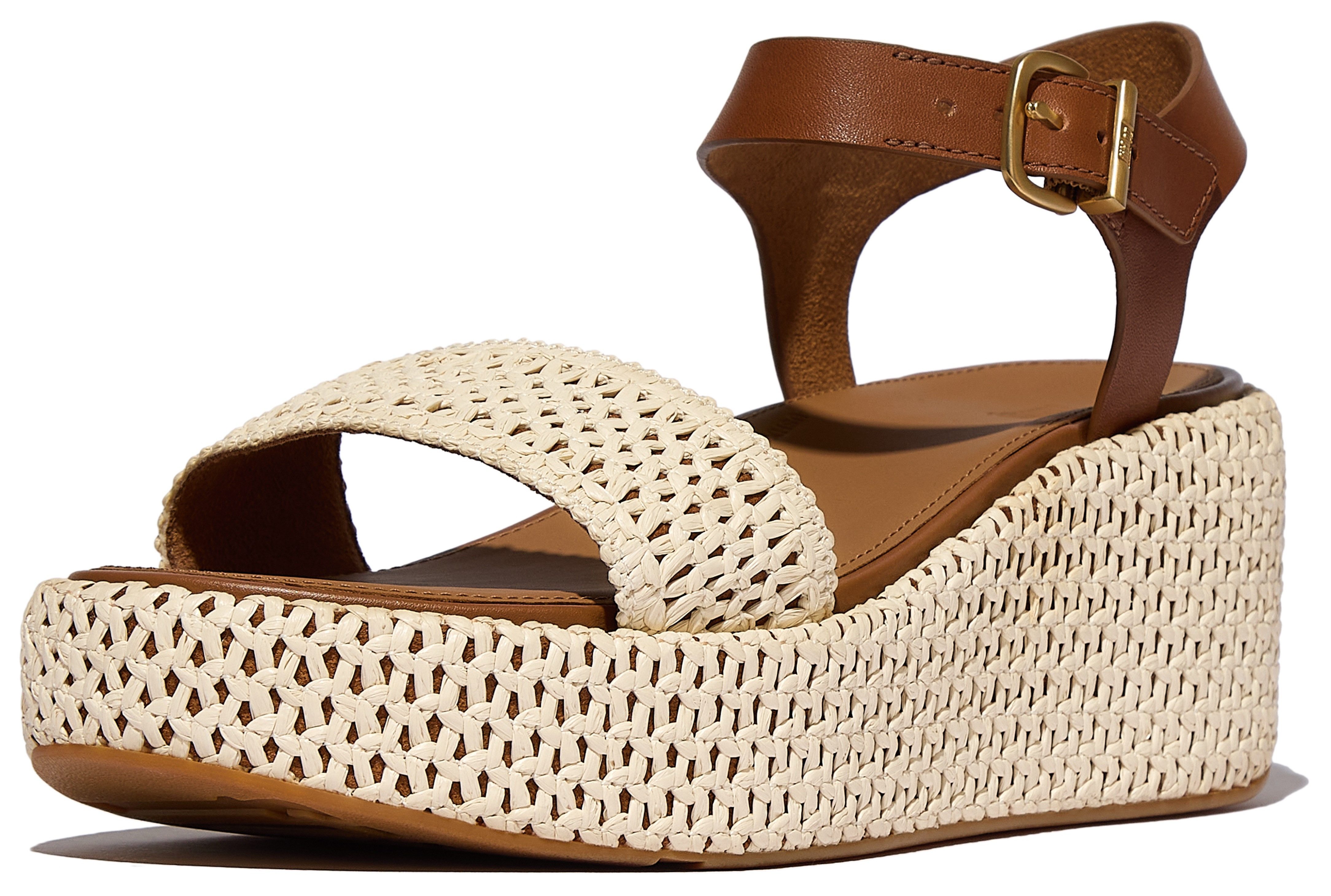 Fitflop Sleehaksandaaltjes PLATFFORMS WOVEN WEDGE , plateau sandaal, zomerschoen in verfijnde uitstraling