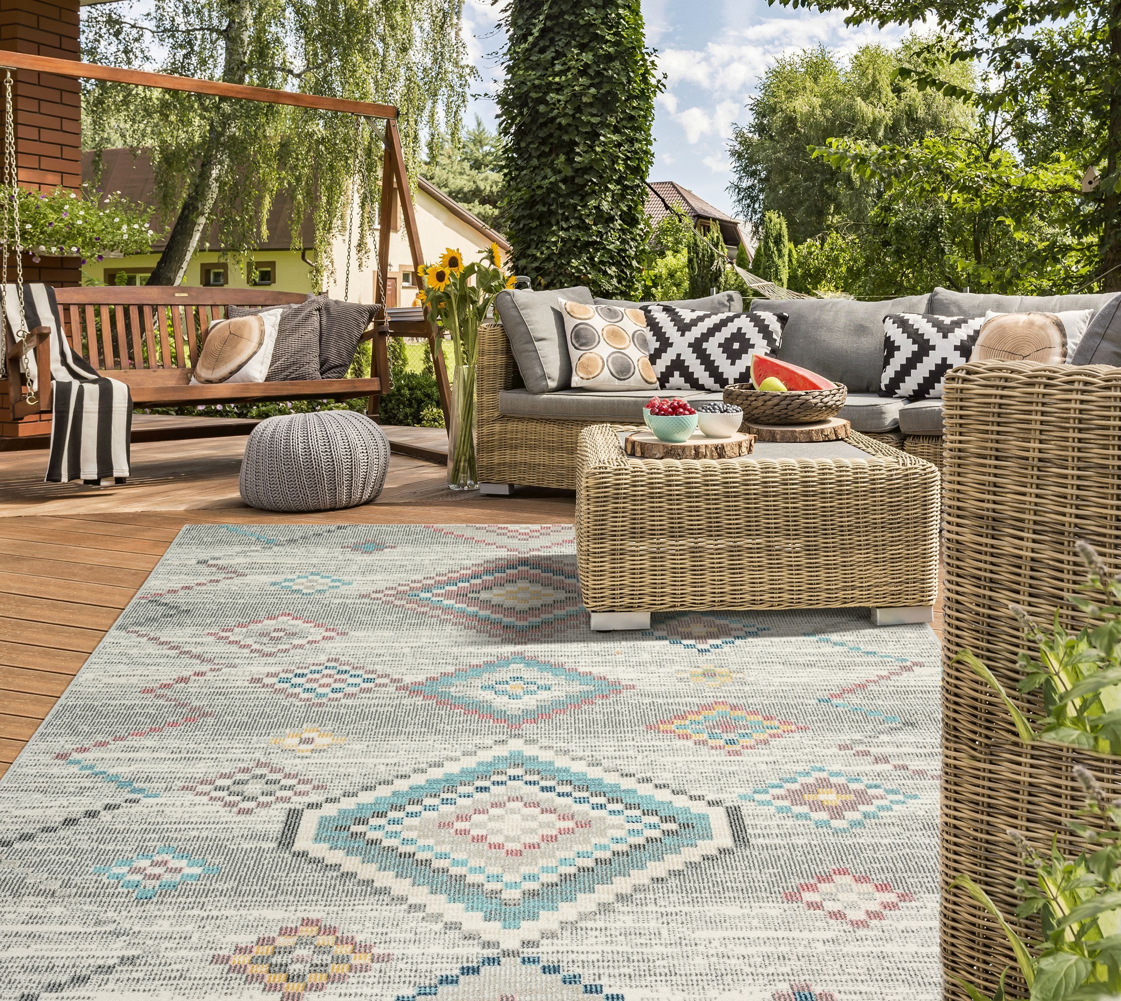 The carpet Vloerkleed Palma Buiten moderne robuuste in- en outdoor tapijt