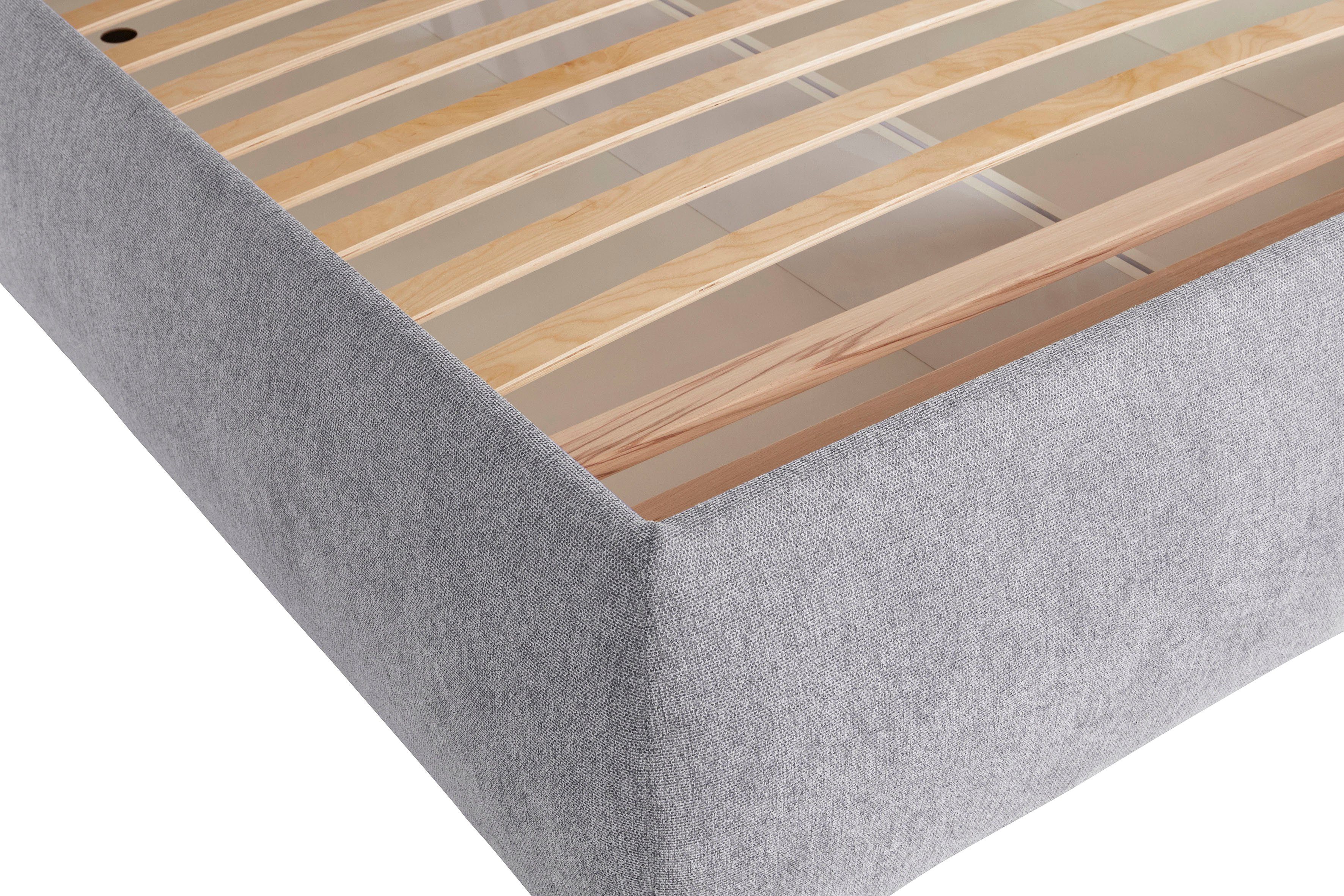 andas Gestoffeerd bed Jenson als bedframe of met 3 matrassoorten en hardheden