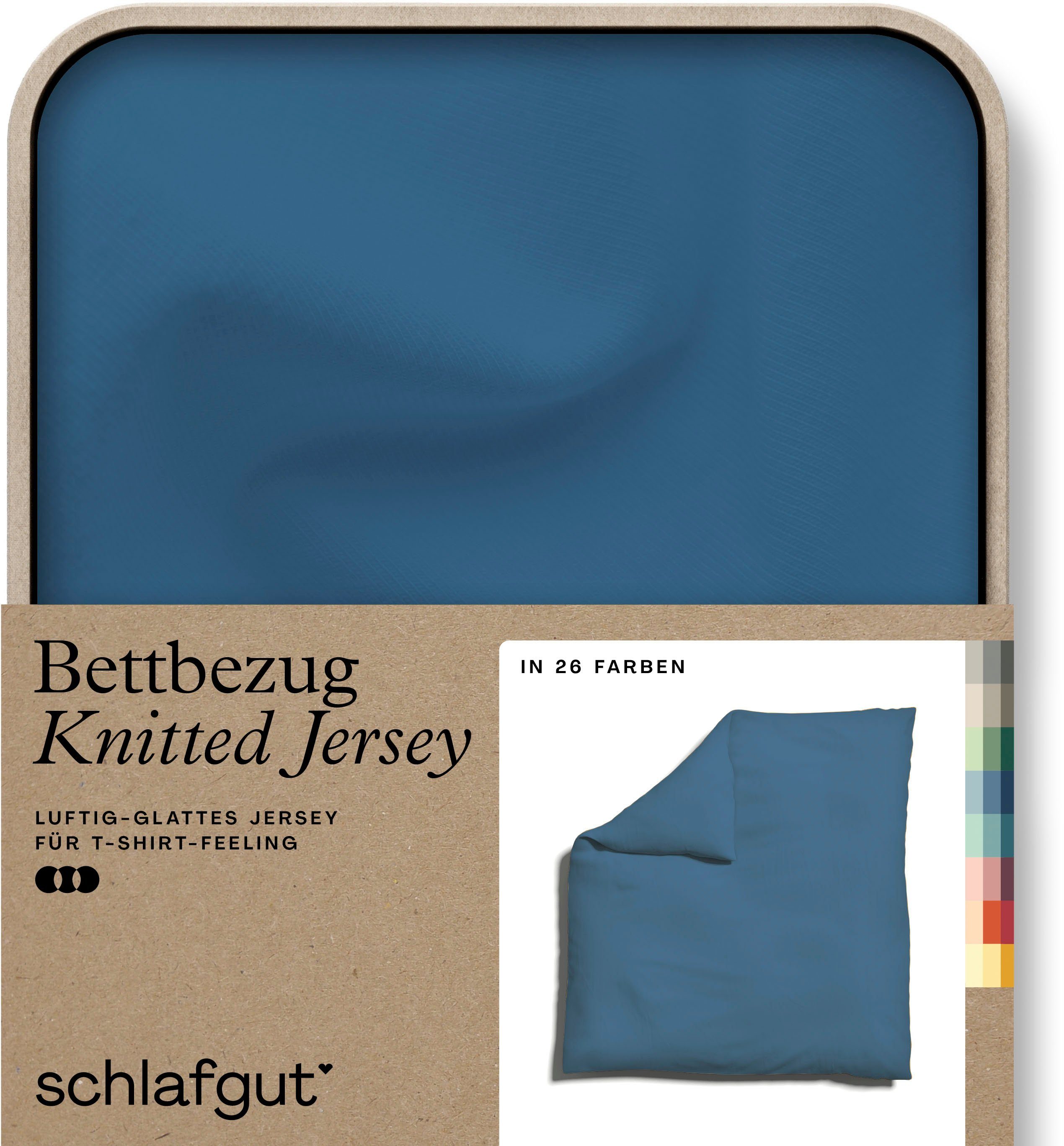 Schlafgut Dekbedovertrek Gebreide jersey uni, van biologisch katoen met elastaan, rits kreukvrij, mix & match beddengoed: bijpassende kussenhoes