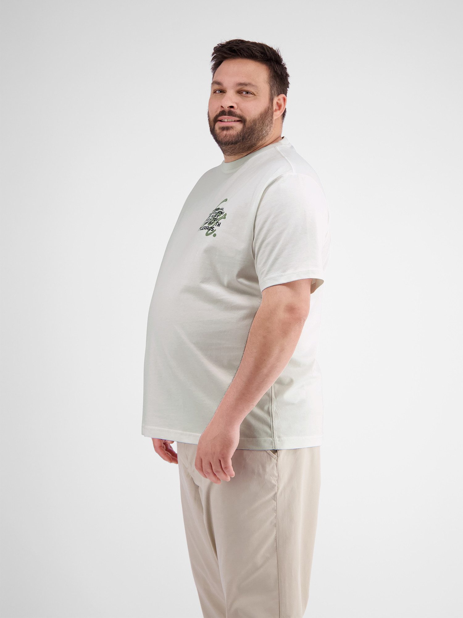 Lerros T-shirt LERROS T-shirt met borstprint in grote maten