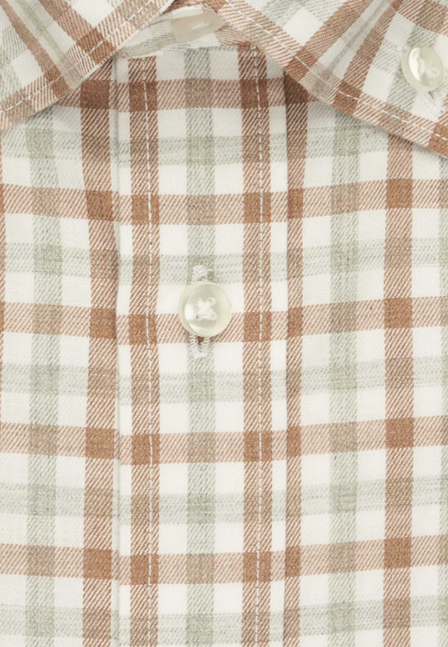seidensticker Flanellen overhemd Shaped lange mouwen button-downkraag ruit