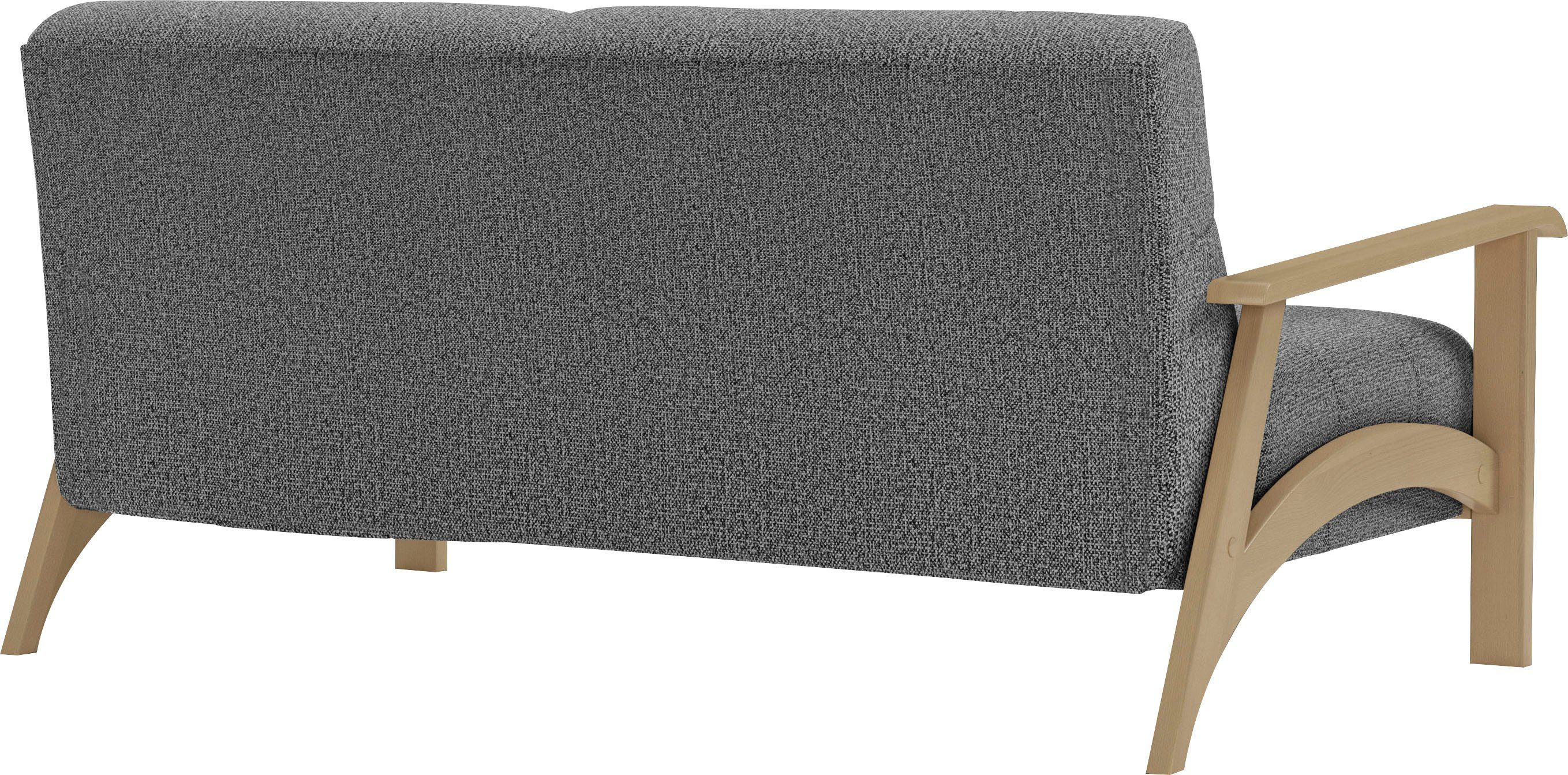sit&more 2,5-zitsbank Billund Armleuningen van natuurlijk beukenhout, verschillende bekledingen en kleuren