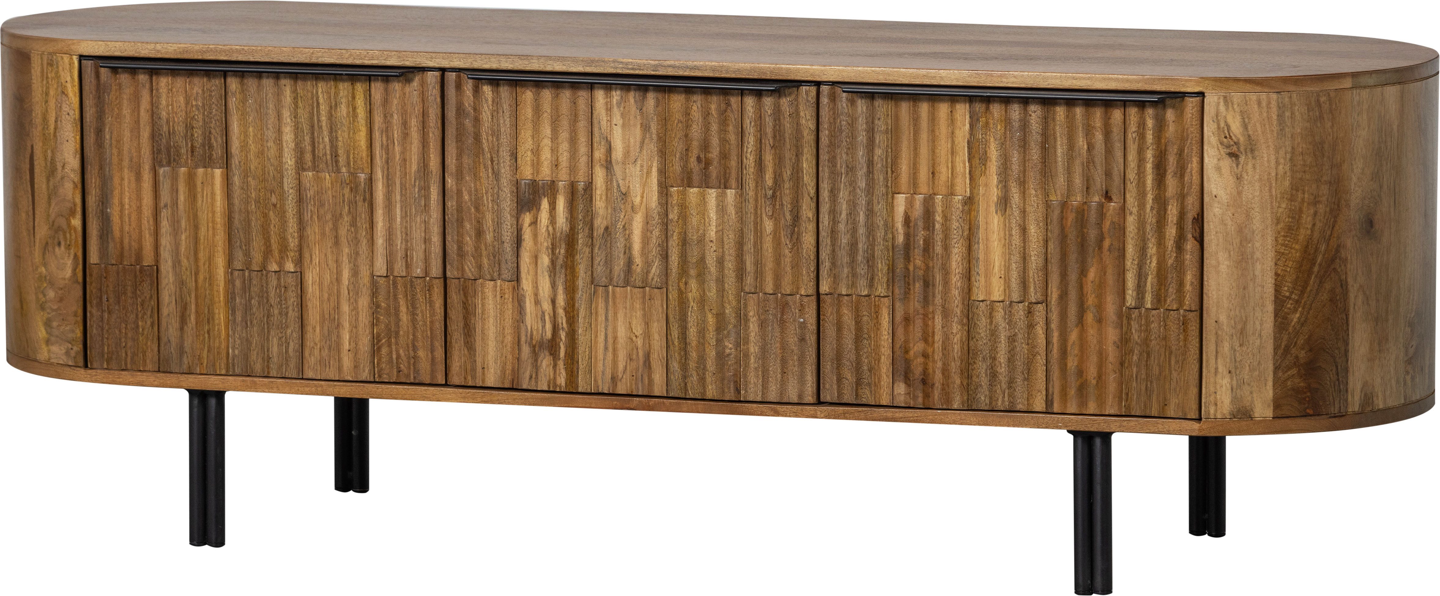 WOOOD Tv-meubel Effortless TV-dressoir Commode met drie deuren en twee opbergvakken, H 50 cm x B 147 cm lowboards beige