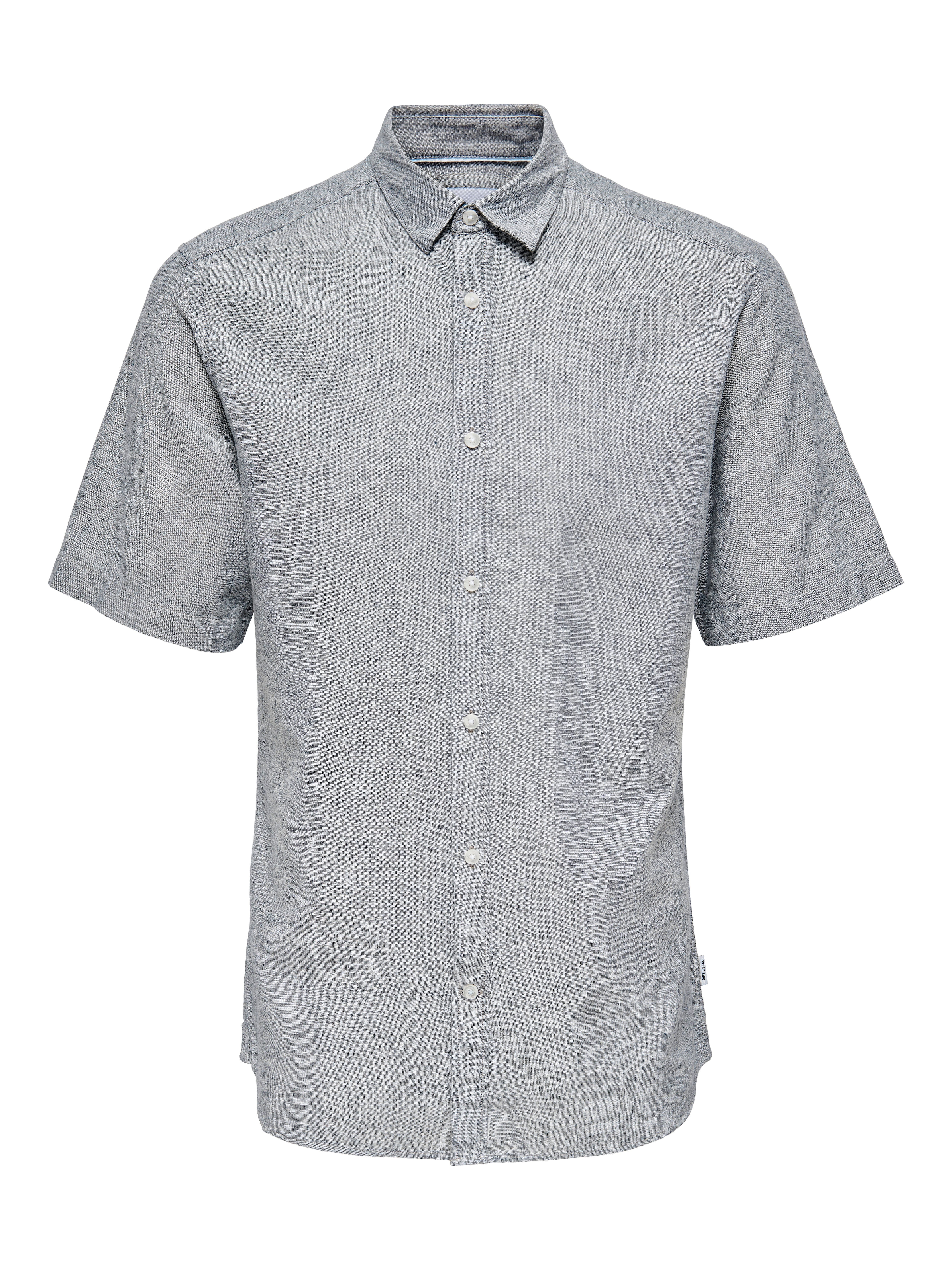 ONLY & SONS Overhemd met korte mouwen ONSCAIDEN SS SOLID LINEN SHIRT NOOS
