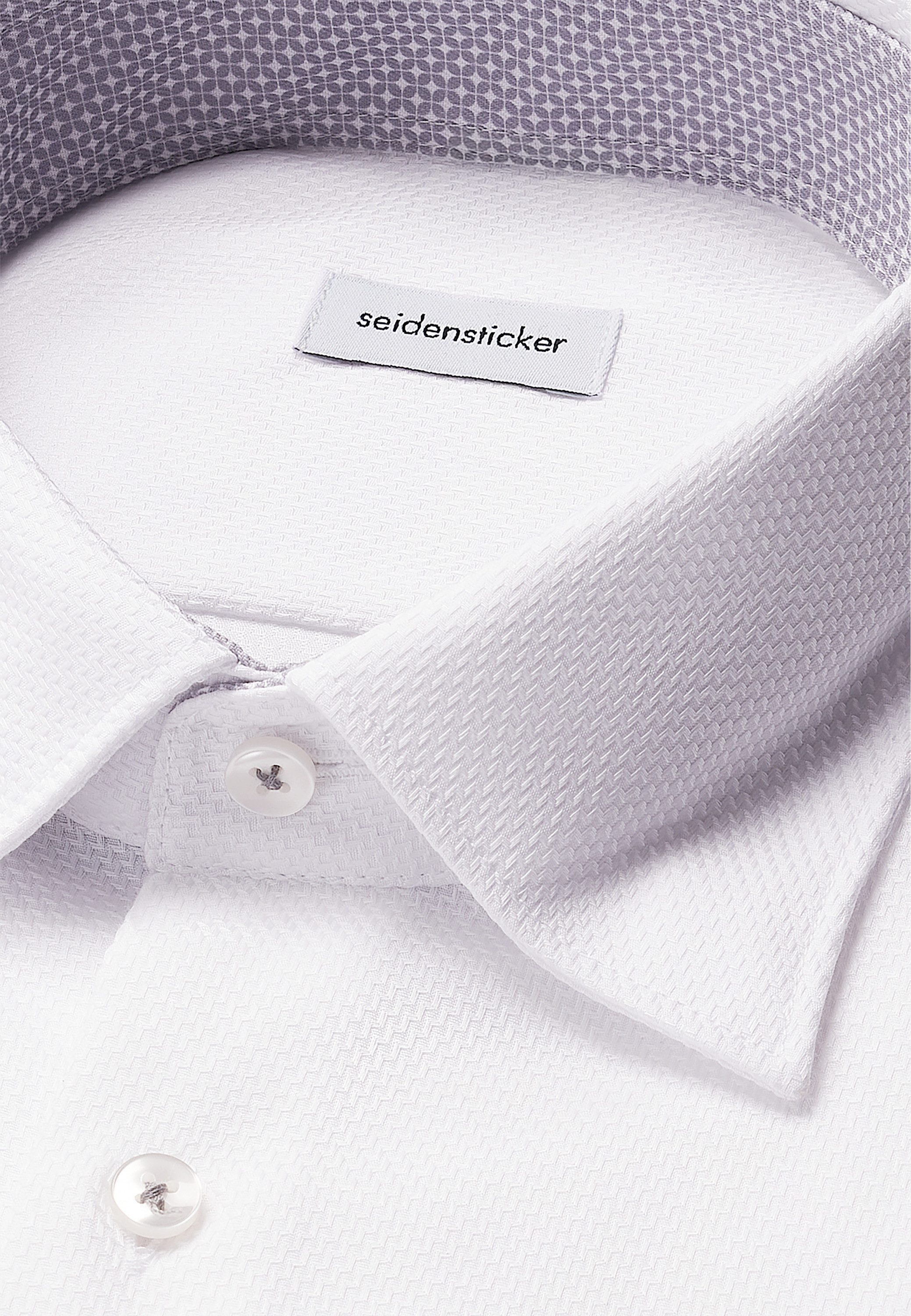 seidensticker Businessoverhemd Zwarte roos Regular 1/1 Bedekte Button-Down-kraag structuur