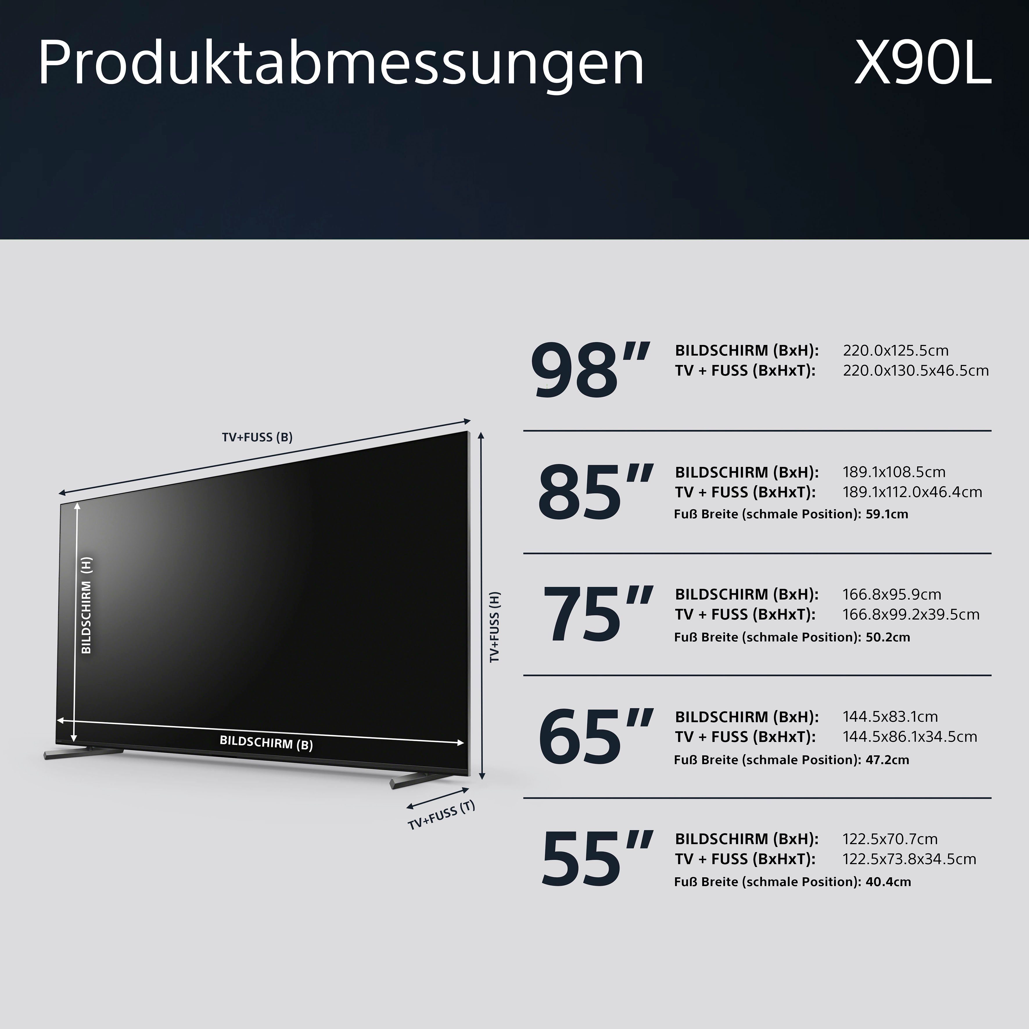 Sony Led-TV XR-75X90L, 189 cm / 75", 4K Ultra HD, Google TV, TRILUMINOS PRO, BRAVIA CORE, met exclusieve PS5 functies
