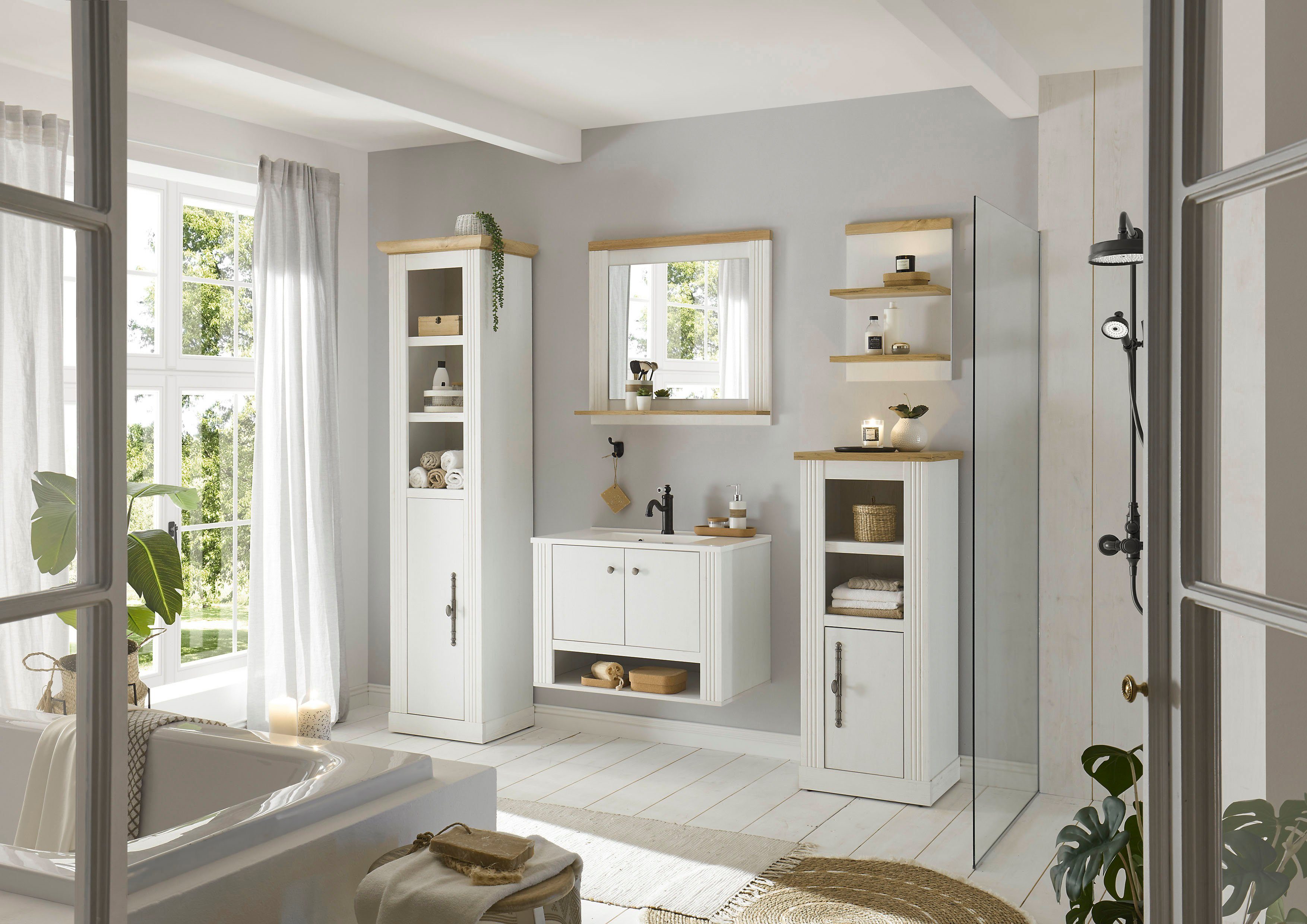 Home affaire Badkamerserie WESTMINSTER, badkamer in landhuisstijl, 5-delig badkamer (5-delig)